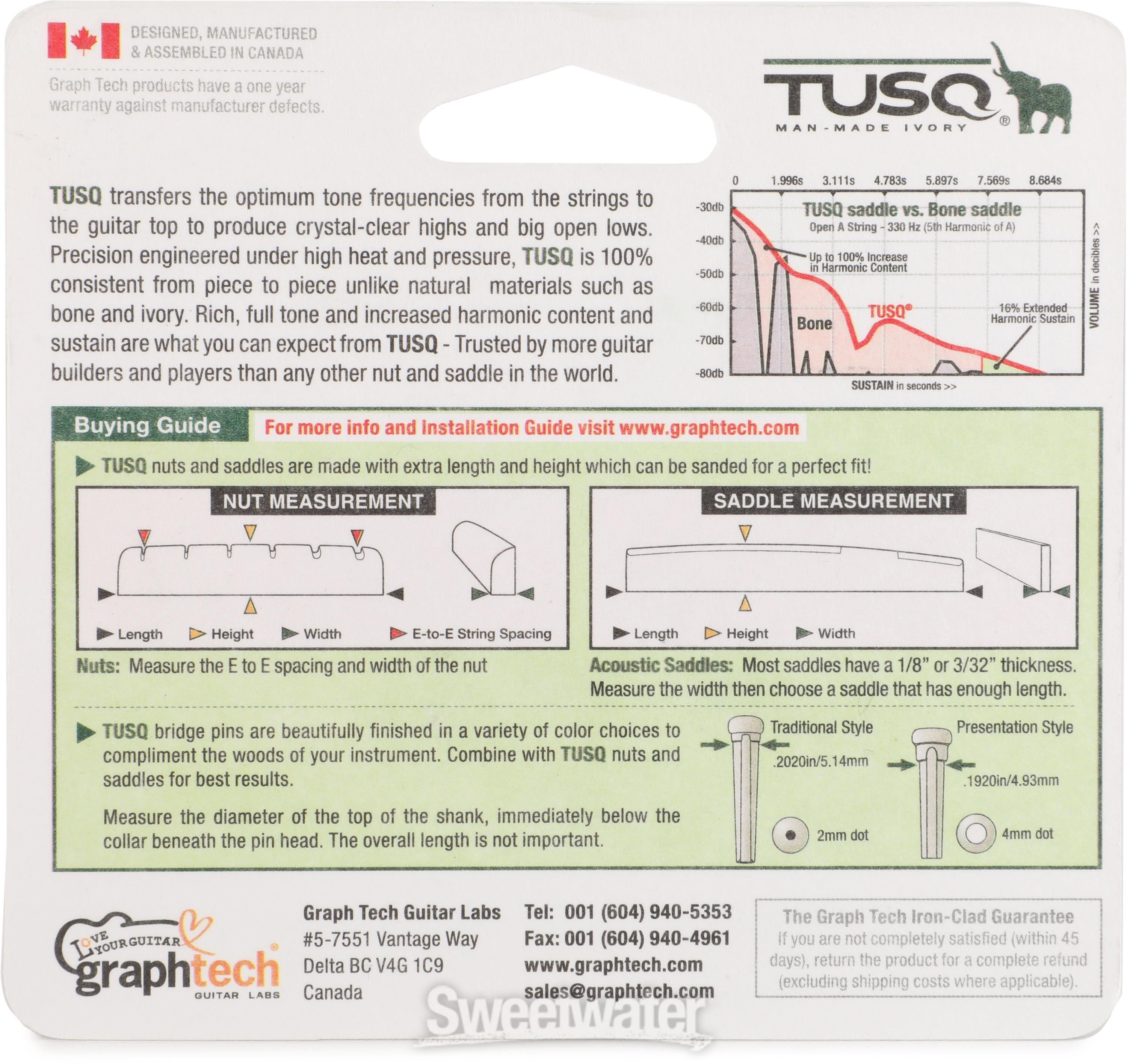 Graph Tech PQ-6116-00 TUSQ Slotted Guitar Nut - 1-11/16-inch