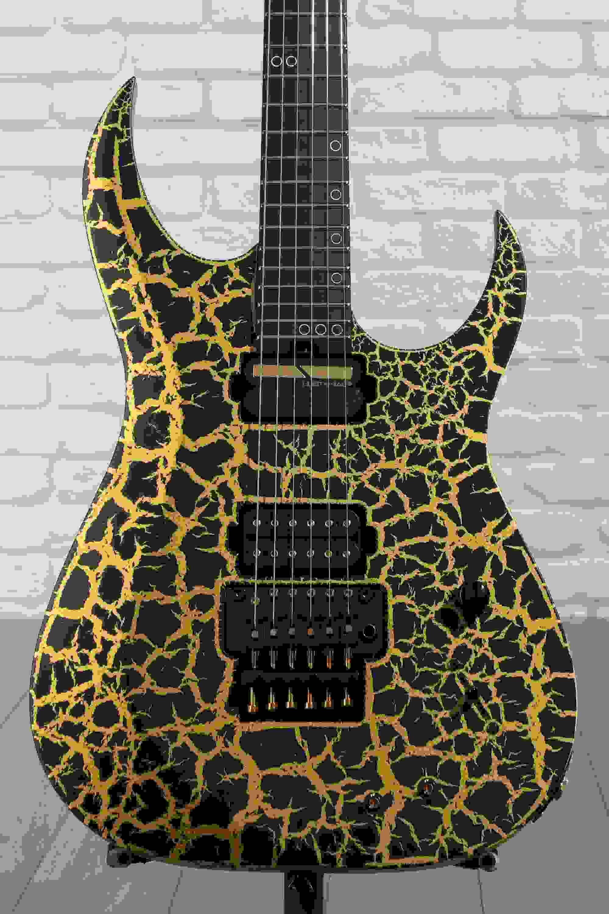 Schecter USA Custom Shop Sunset Extreme FR-S Electric Guitar - Satin Black/Gold Crackle