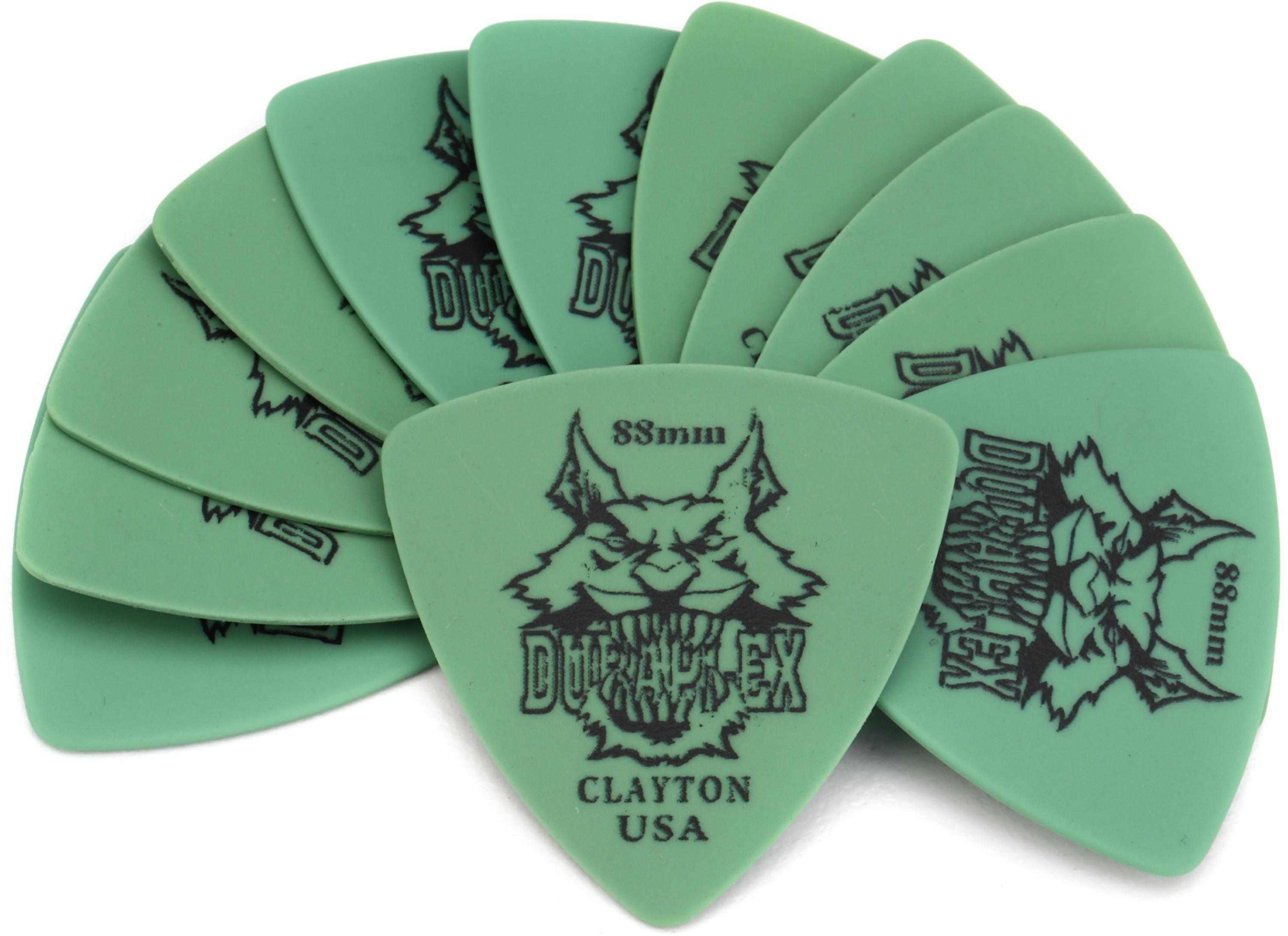 Photo of Clayton Duraplex Rounded Triangle Guitar Picks - .88mm, Green, 12-pack