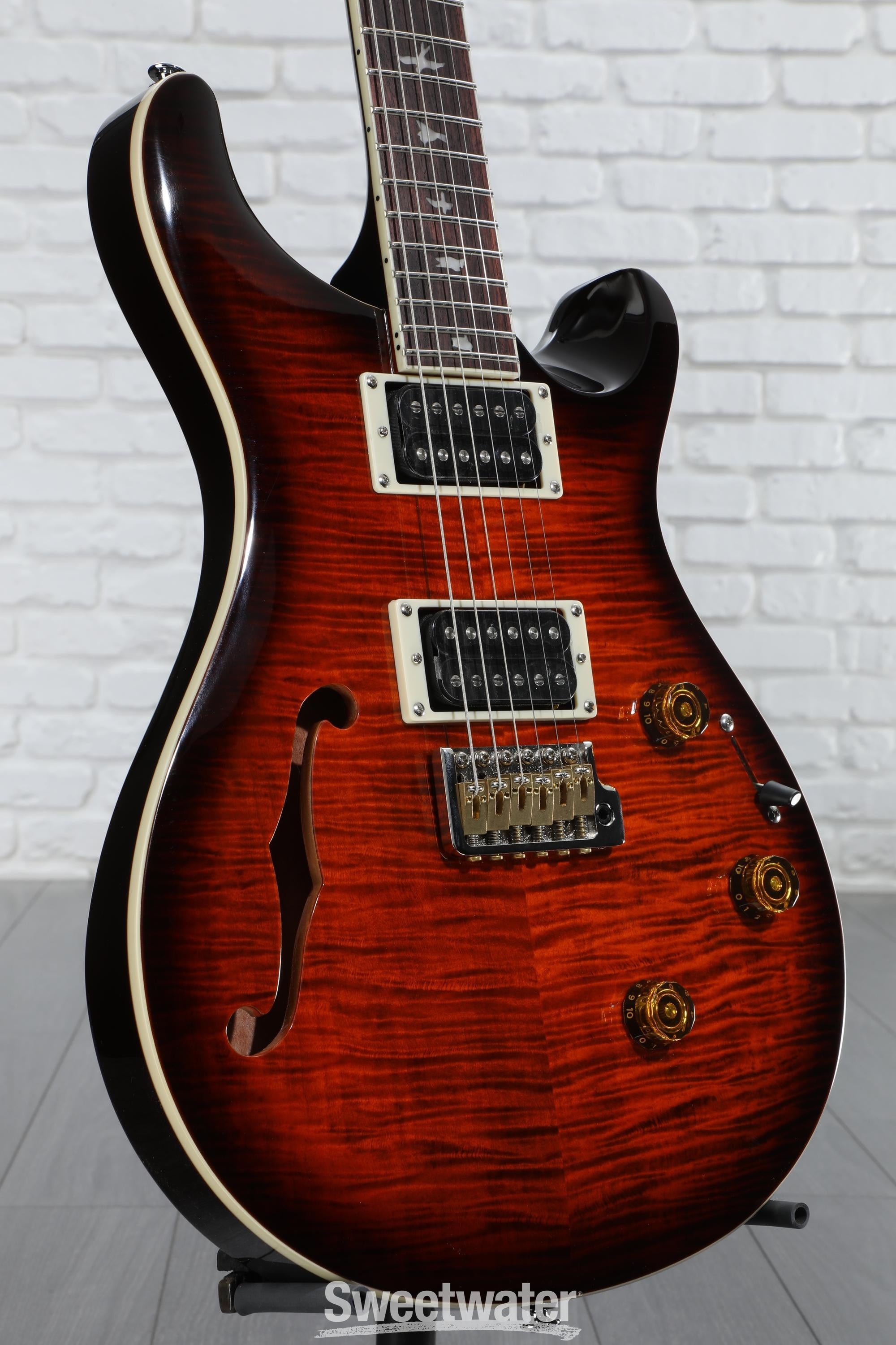 ギター PRS Custom 24 Semi-Hollow PRS SE Custom 24 Semi-Hollow Piezo Electric Guitar - Orange
