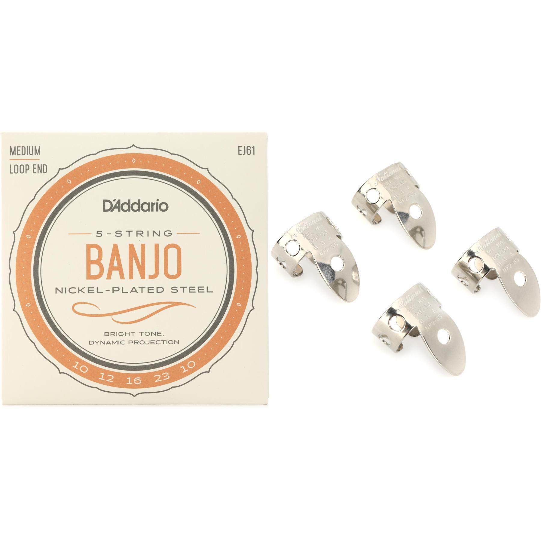 D'Addario EJ61 Nickel Wound Banjo Strings - .010-.023 Medium 5