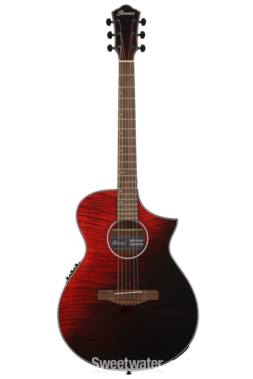 Ibanez AEWC32FM Thinline Acoustic-Electric Glacier Red Low Gloss – Ish  Guitars