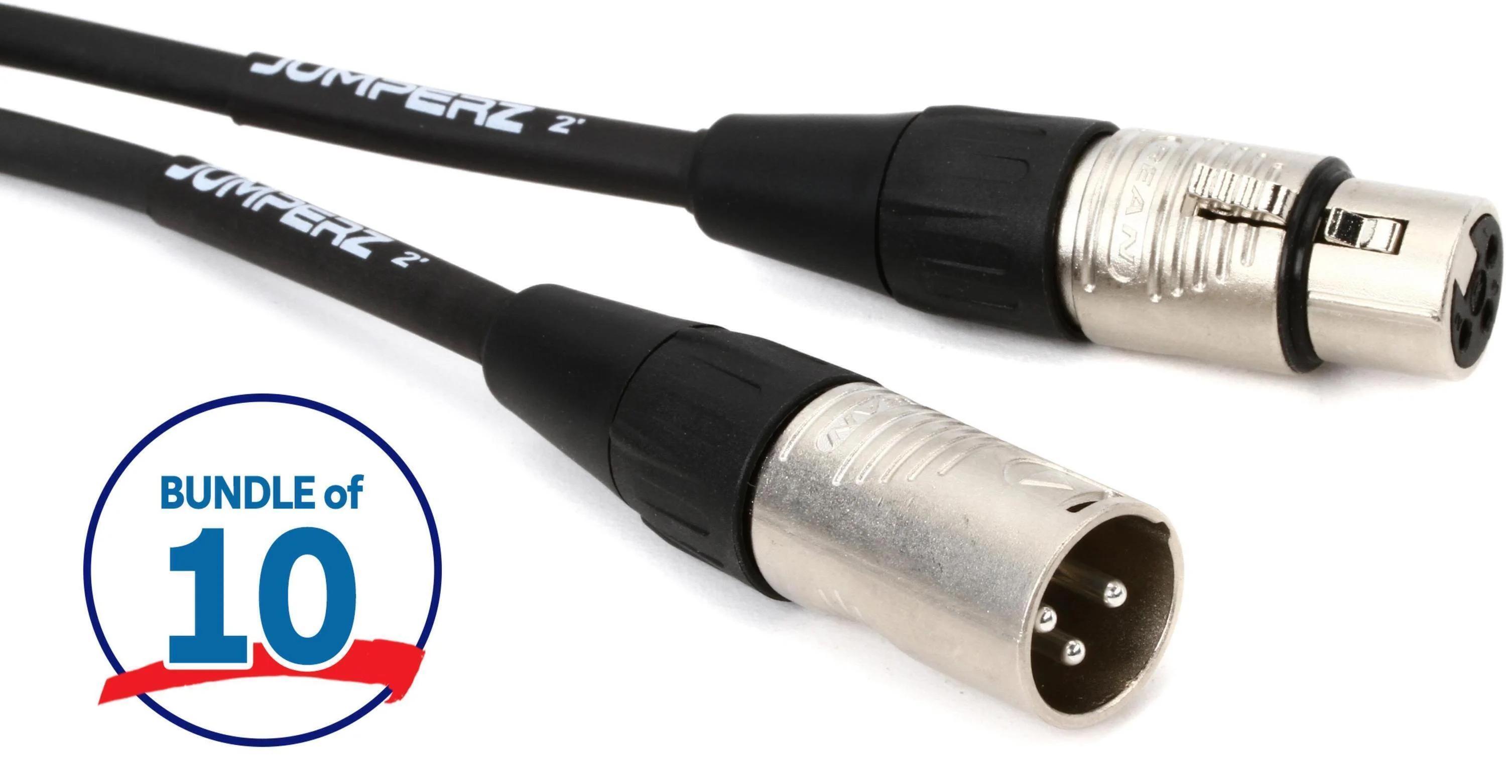 Photo of JUMPERZ JBM Blue Line Microphone Cable - 2 foot (10-pack)