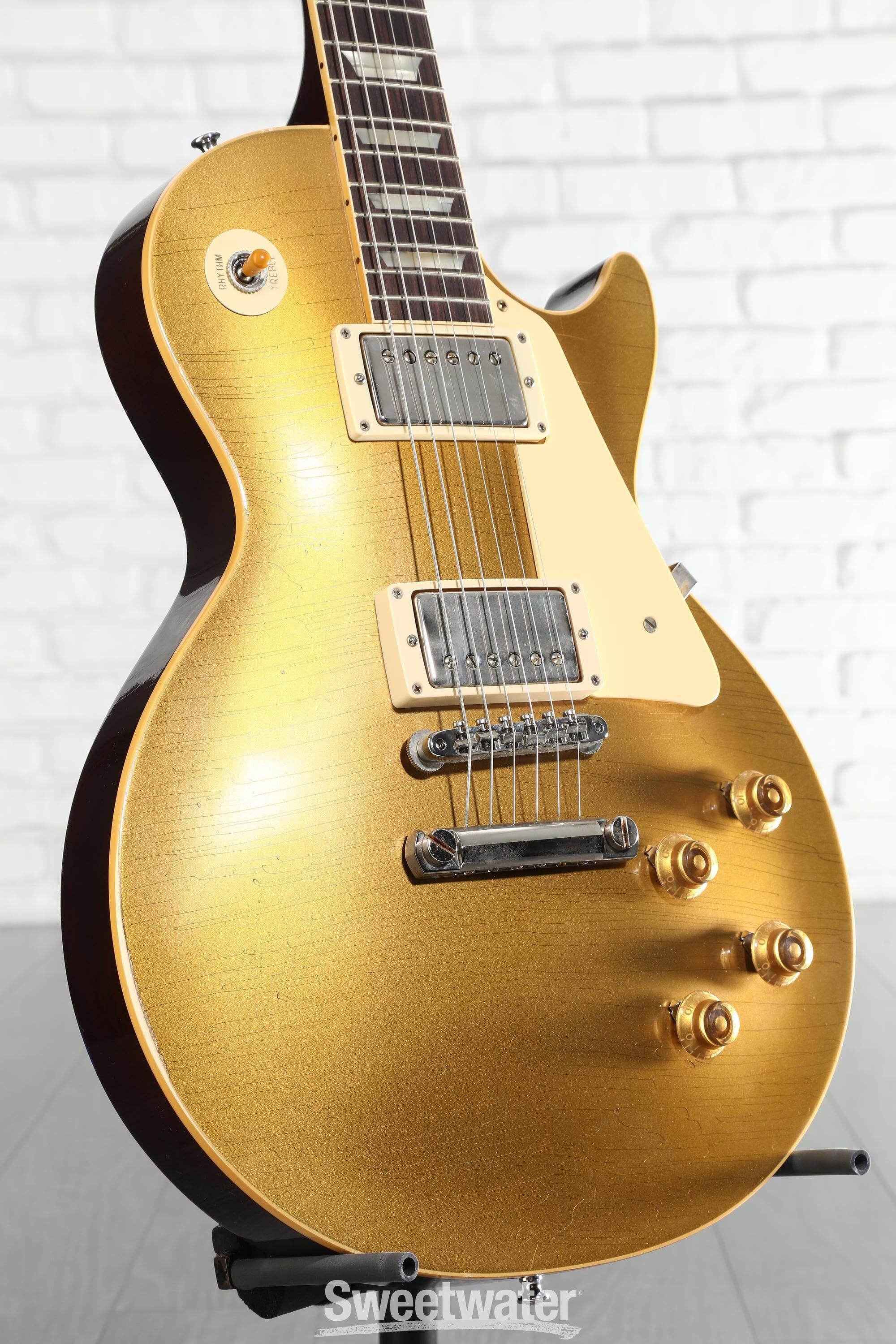 Photo of Gibson Custom 1957 Les Paul Goldtop Darkback Reissue Electric Guitar - Double Gold, Murphy Lab Light Aged
