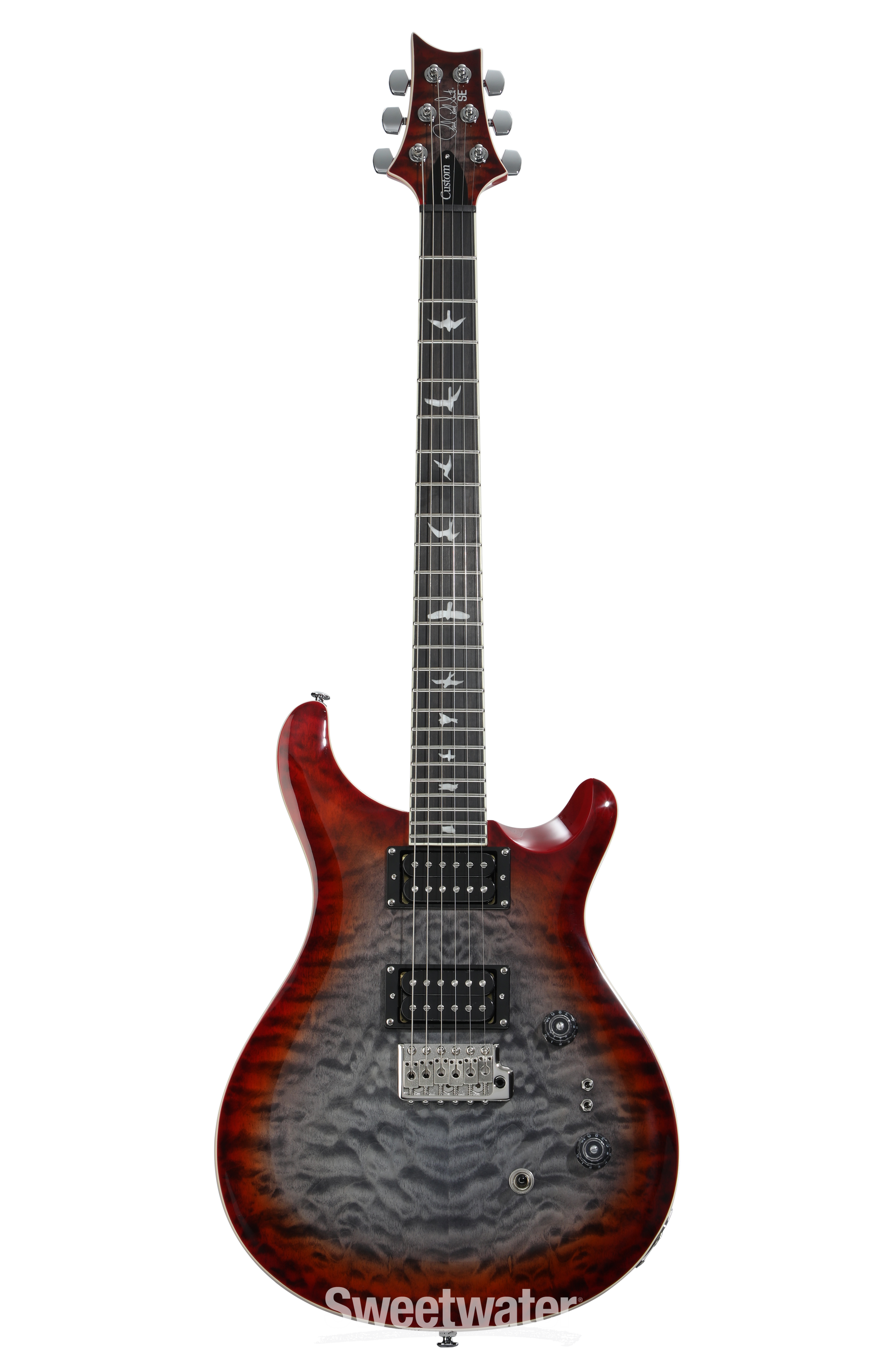 PRS SE Custom 24-08 Quilt Electric Guitar - Charcoal Cherry
