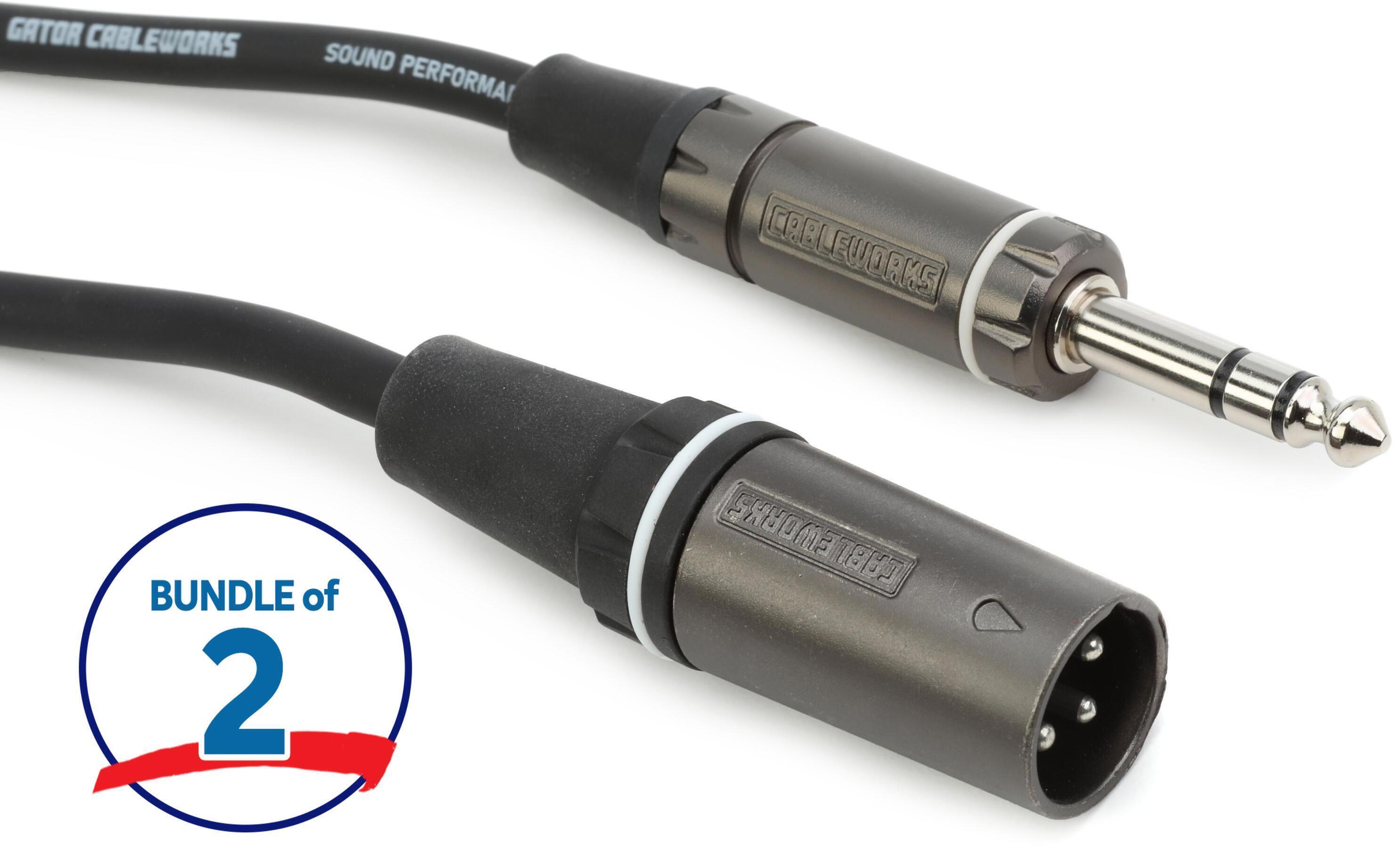 Photo of Gator Cableworks Composer Series XLR Male to TRS Male Cable - 10 foot (2-pack)