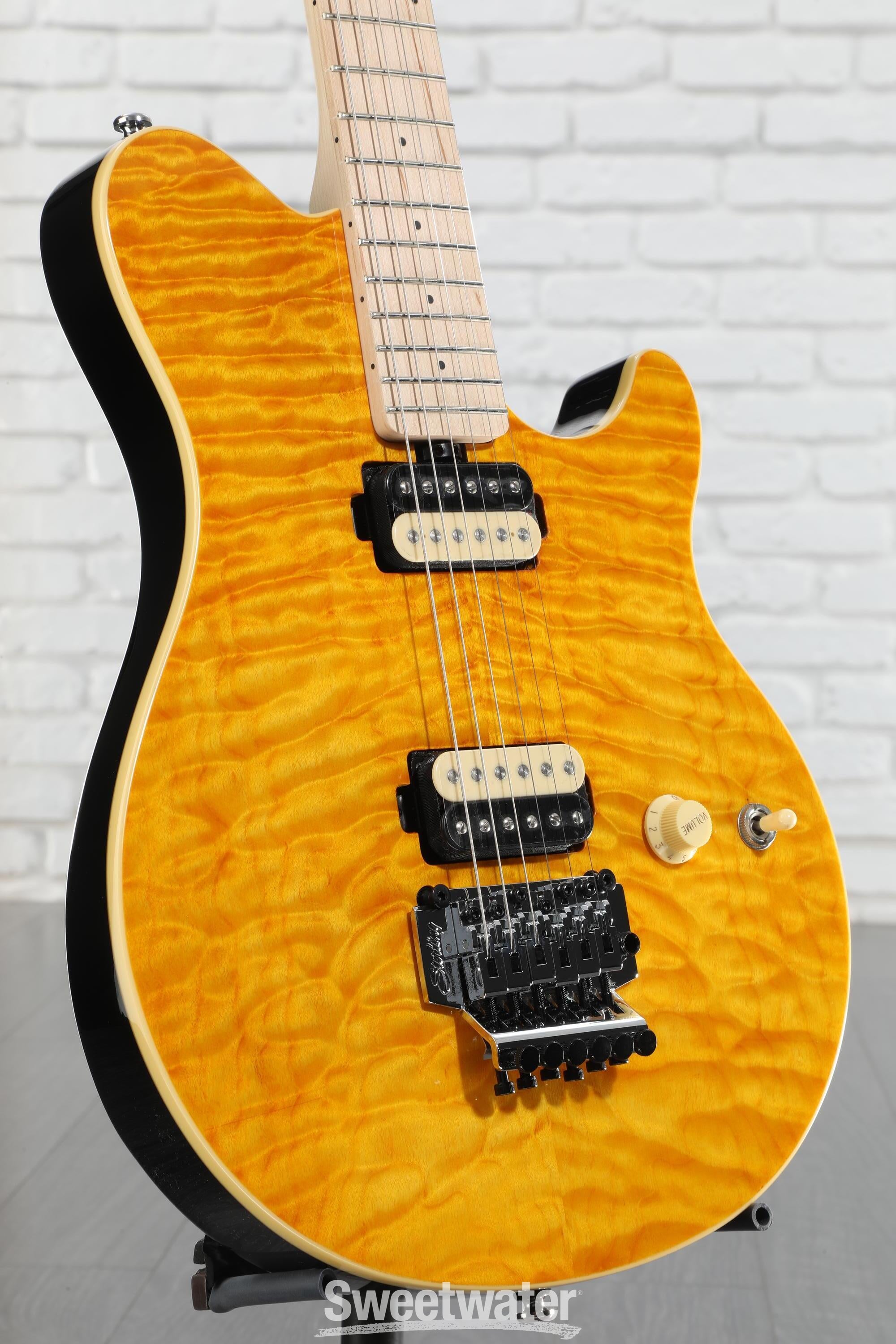 Sterling by Music Man Axis, Flame Maple Top, Trans Gold