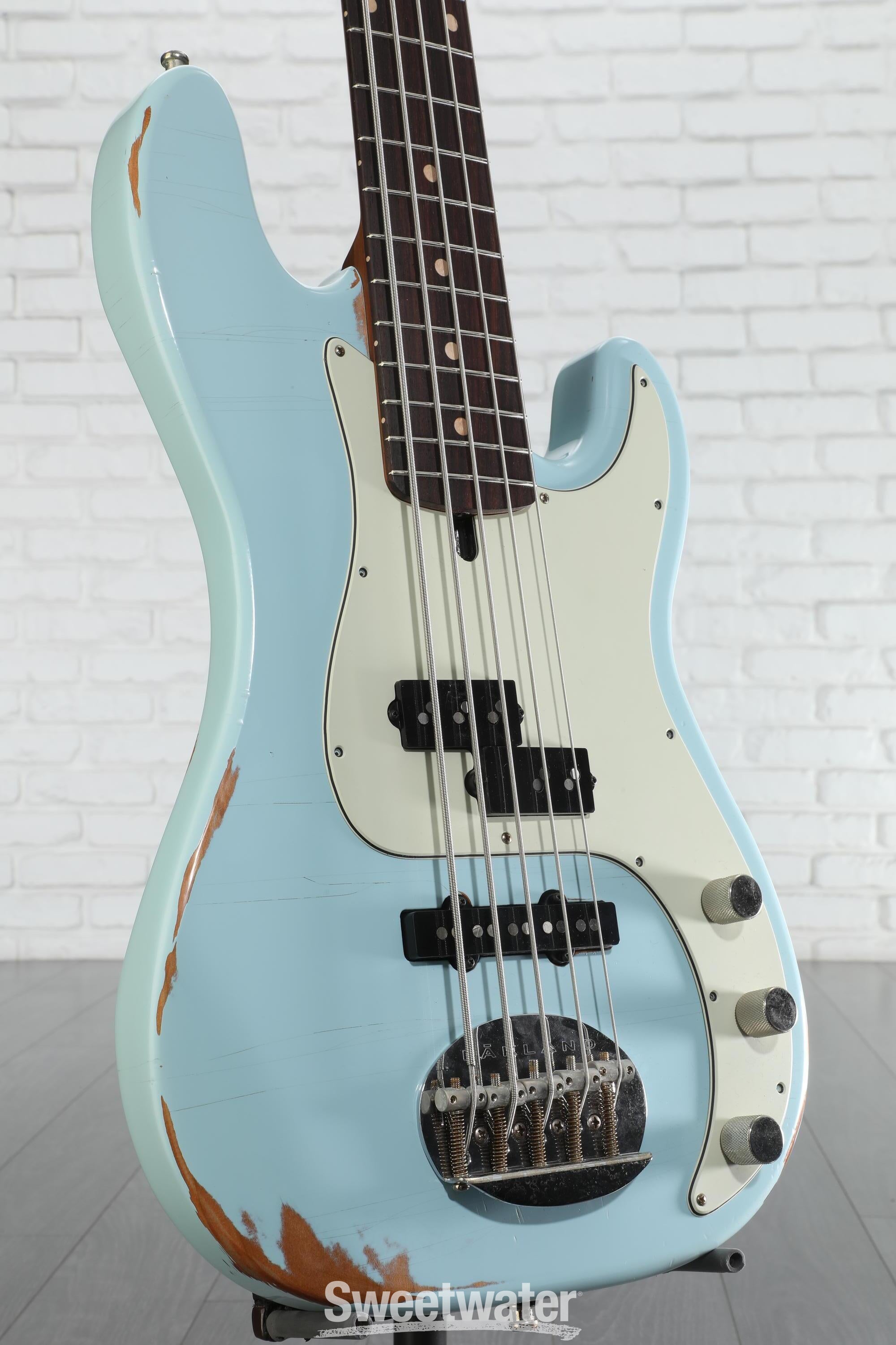 Lakland USA Classic 55-64 PJ Bass Guitar - Aged Sonic Blue