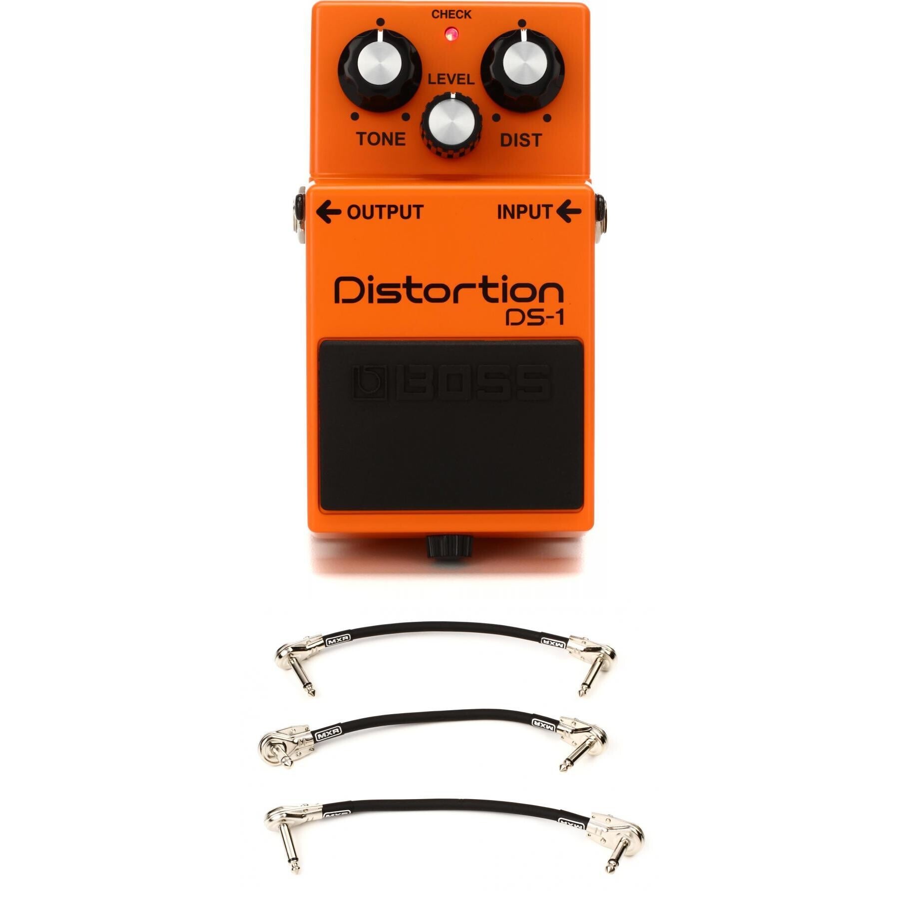 Boss DS-1 Distortion Pedal with 3 Patch Cables | Sweetwater