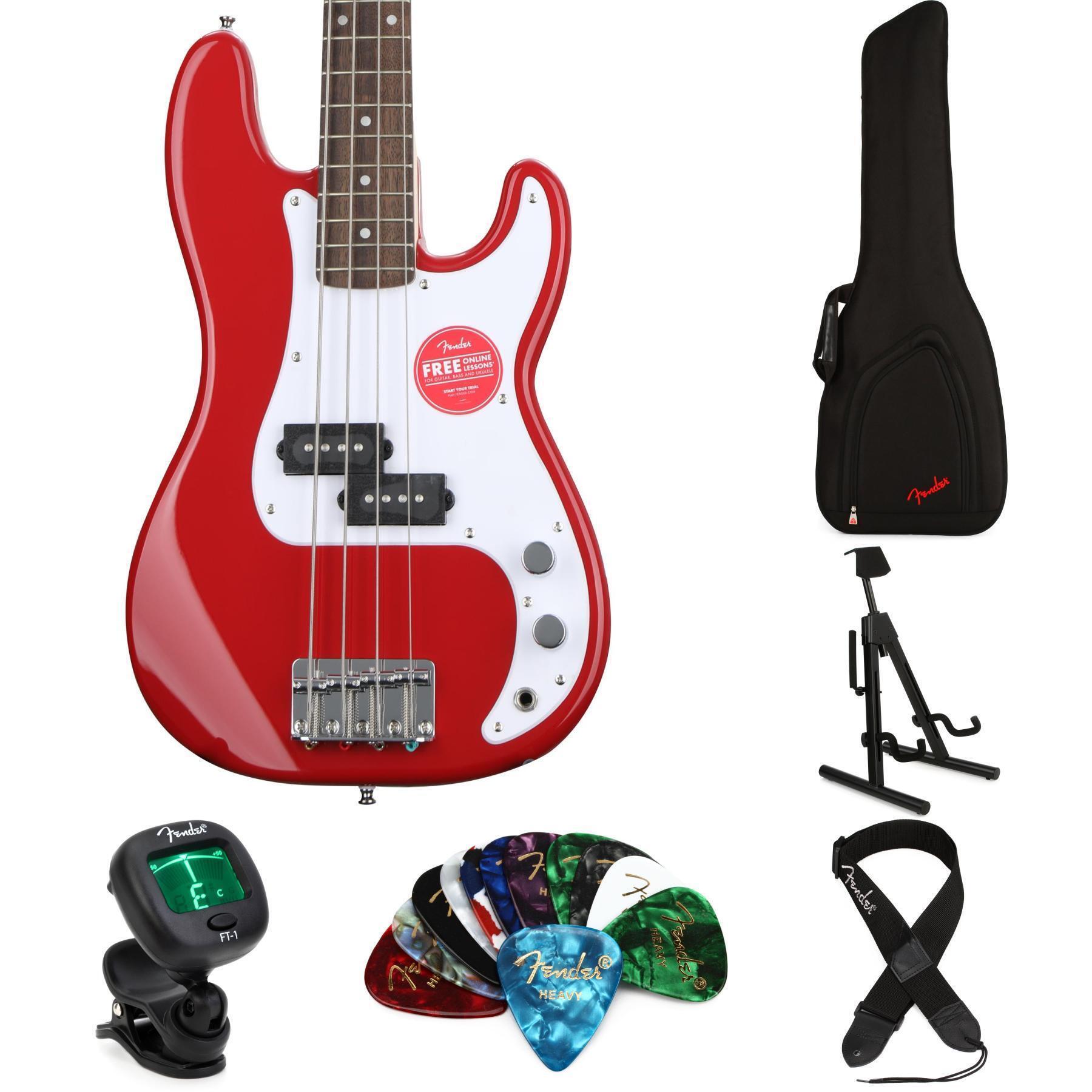Amazon.com: Squier Mini Precision Bass, Black, Laurel