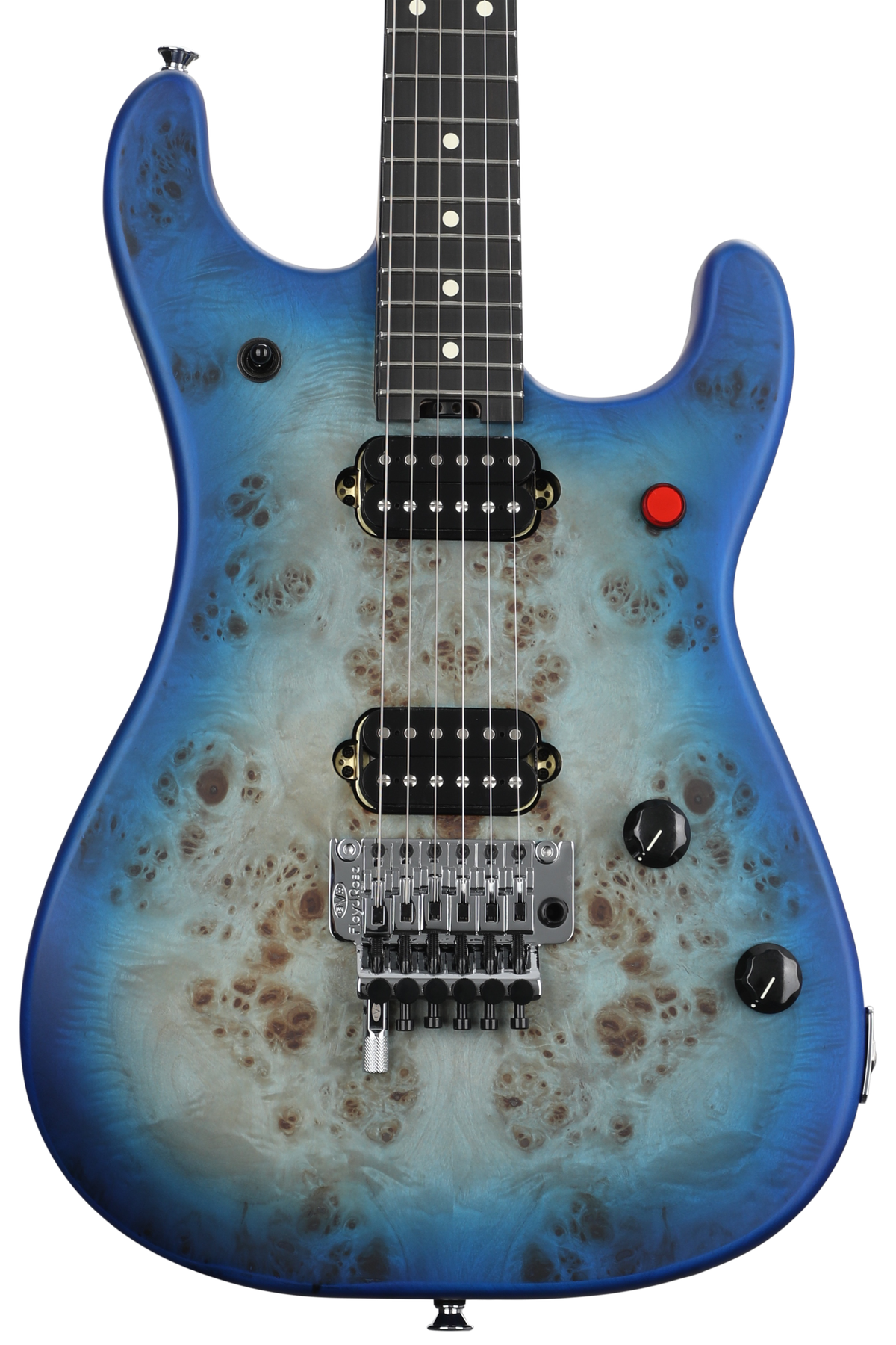 EVH 5150 Series Deluxe Poplar Burl Electric Guitar - Aqua Burst, Ebony Fingerboard