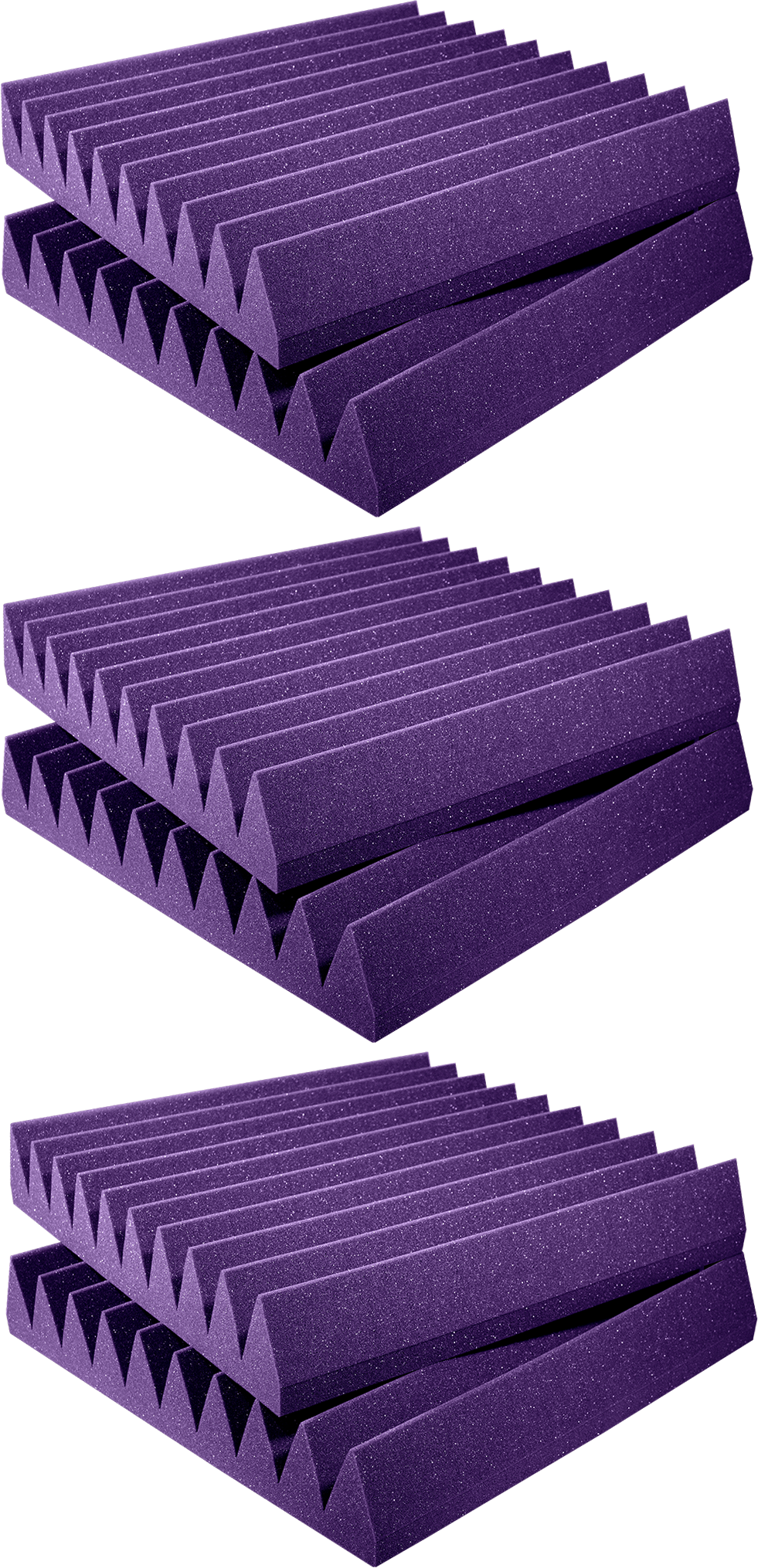 Auralex 4 inch Studiofoam Wedges 2x2 foot Acoustic Panel 6-pack - Purple