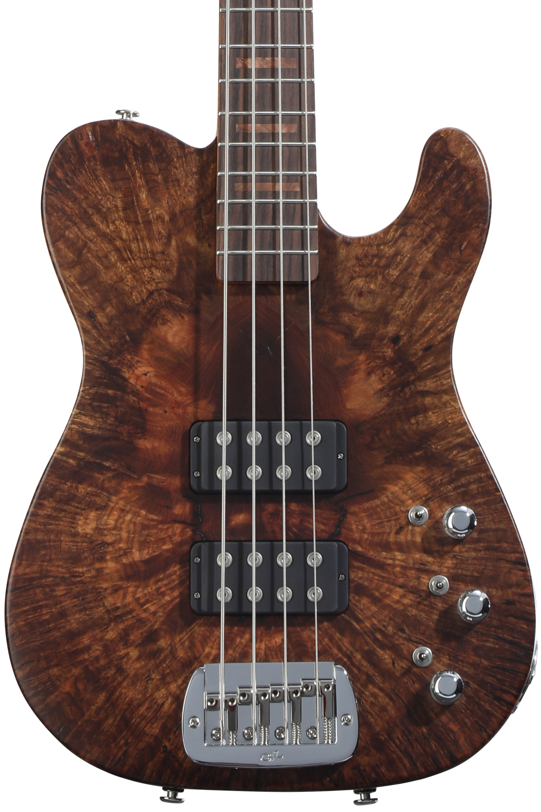 G&L Custom Shop ASAT Bass Guitar - Natural Walnut Burl | Sweetwater