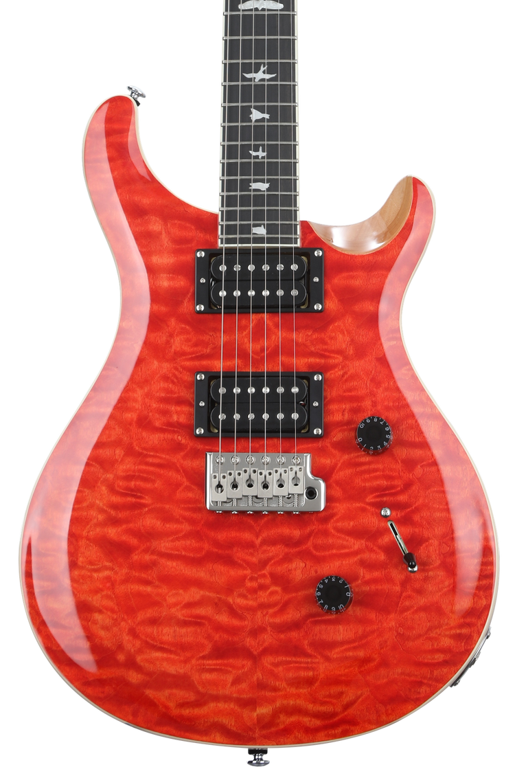 PRS SE Custom 24 Electric Guitar - Quilt Blood Orange, Sweetwater