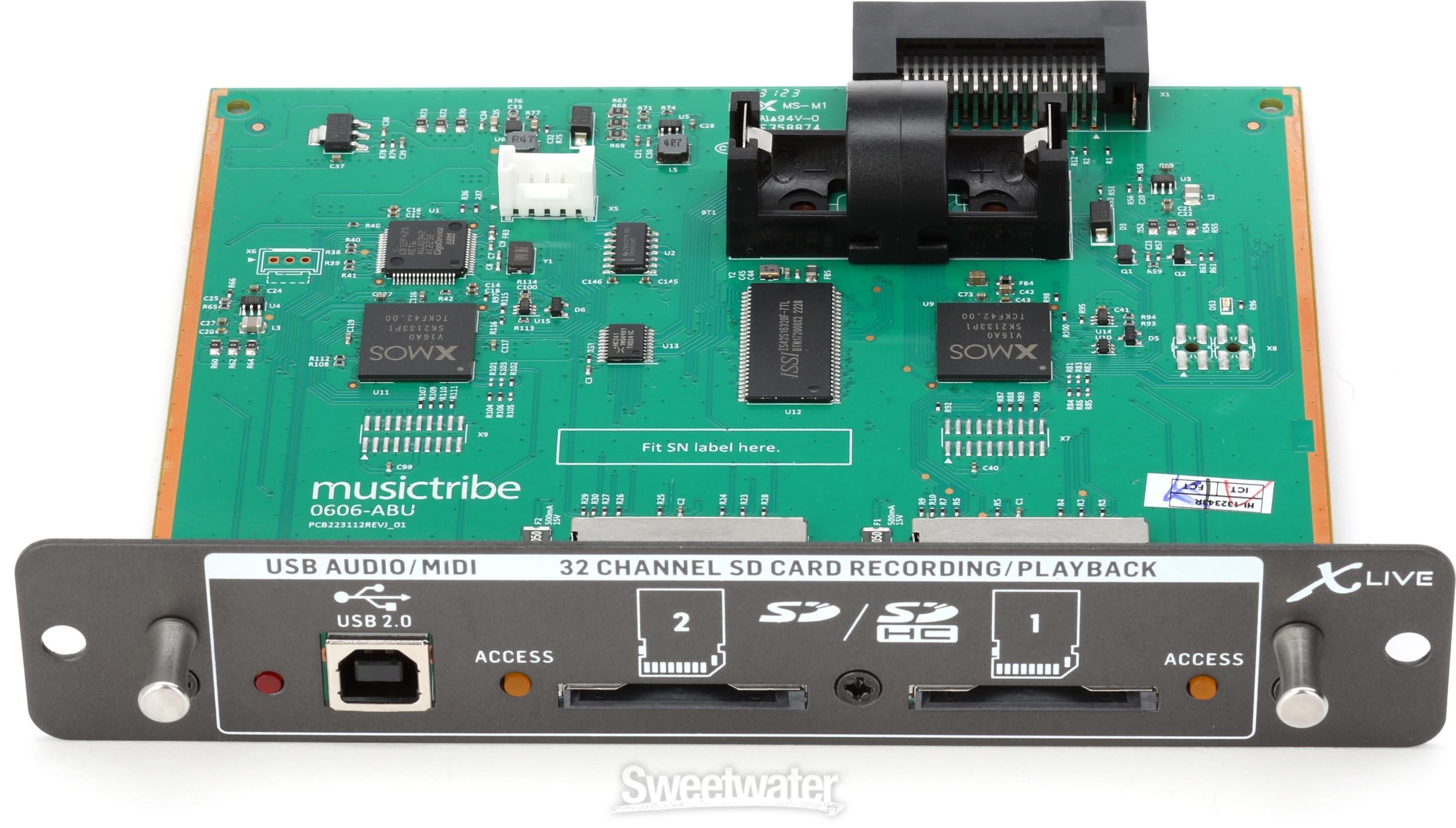 Behringer X-LIVE X32 Expansion Card for 32-channel SD/SDHC card and USB  Recording | Sweetwater