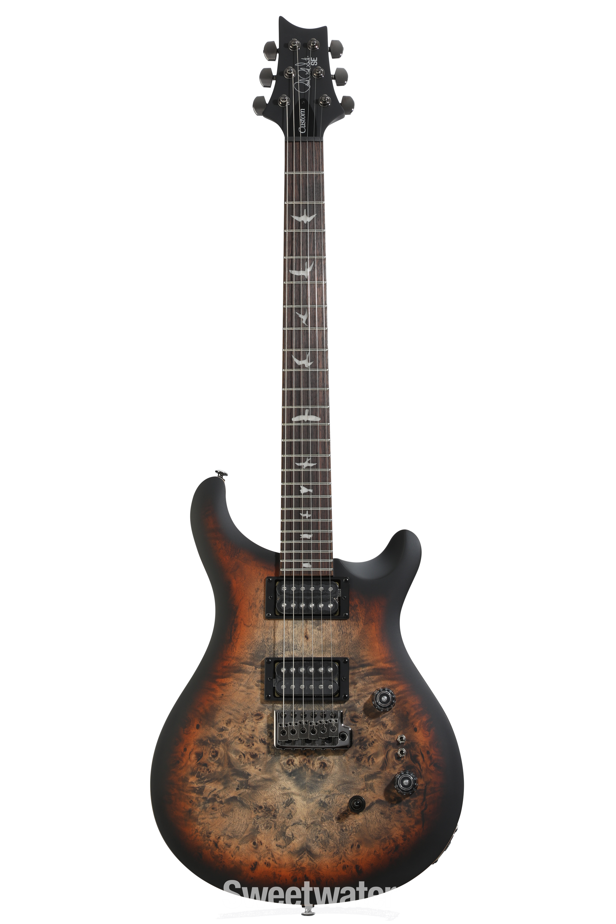 PRS SE Custom 24-08 Exotic Electric Guitar - Charcoal Cherry