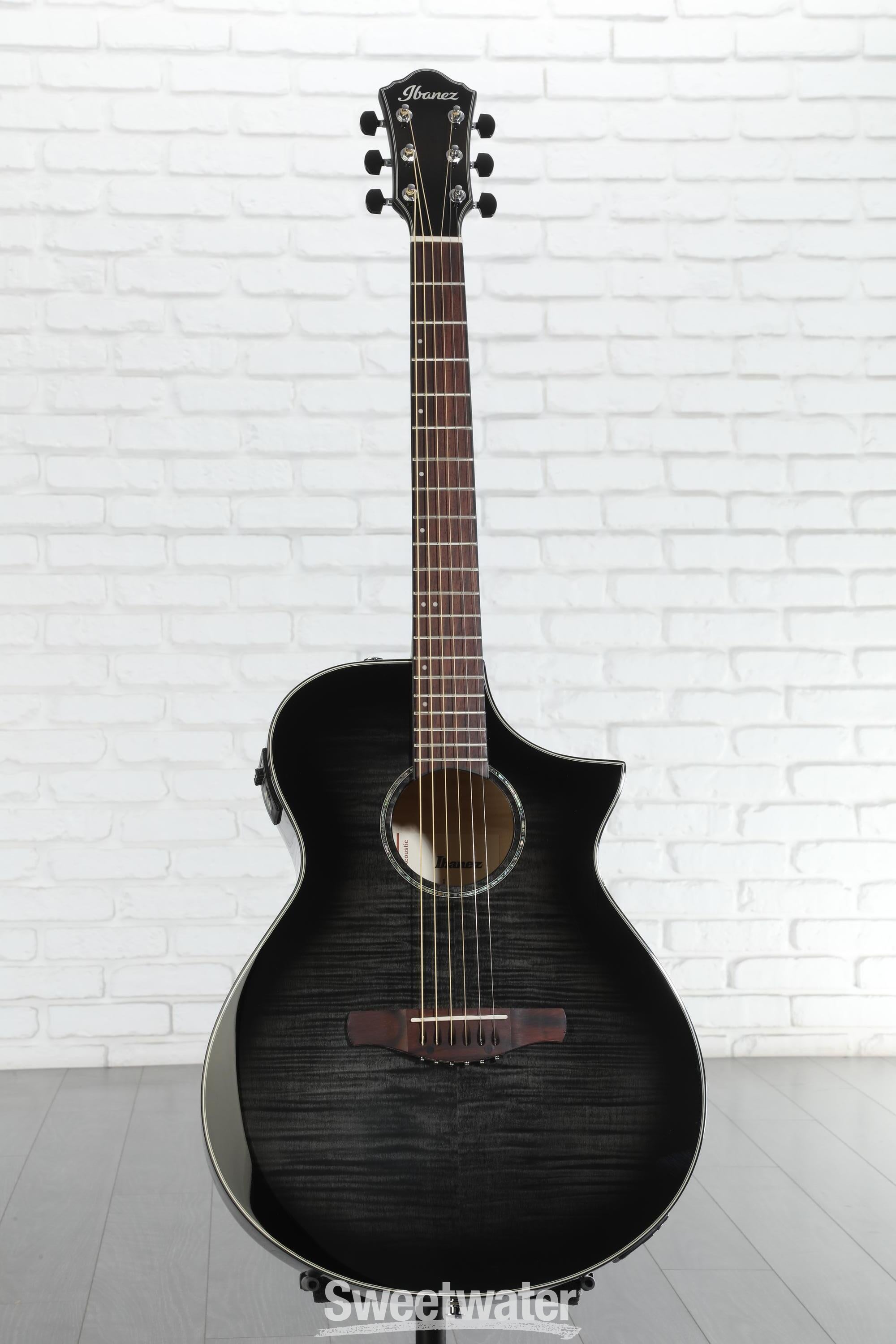 Ibanez AEWC400 Acoustic-Electric Guitar - Transparent Black