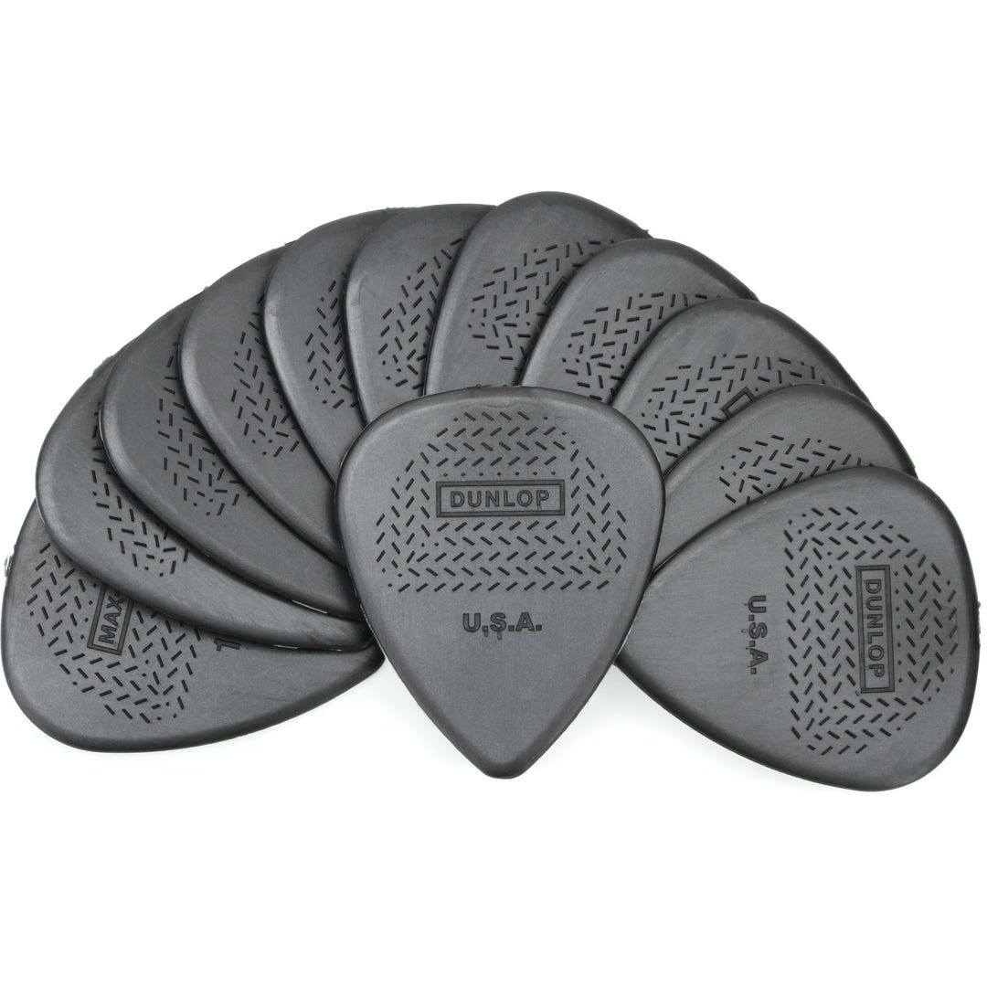 Plettri Nylon Max-Grip Plettri Per Chitarra Dunlop Max-Grip Nylon 1.5mm - Confezione Da 12 Pezzi, Spessore Standard, Colore Blu Plettri Spessi Per Chitarra E Basso - Foto 3