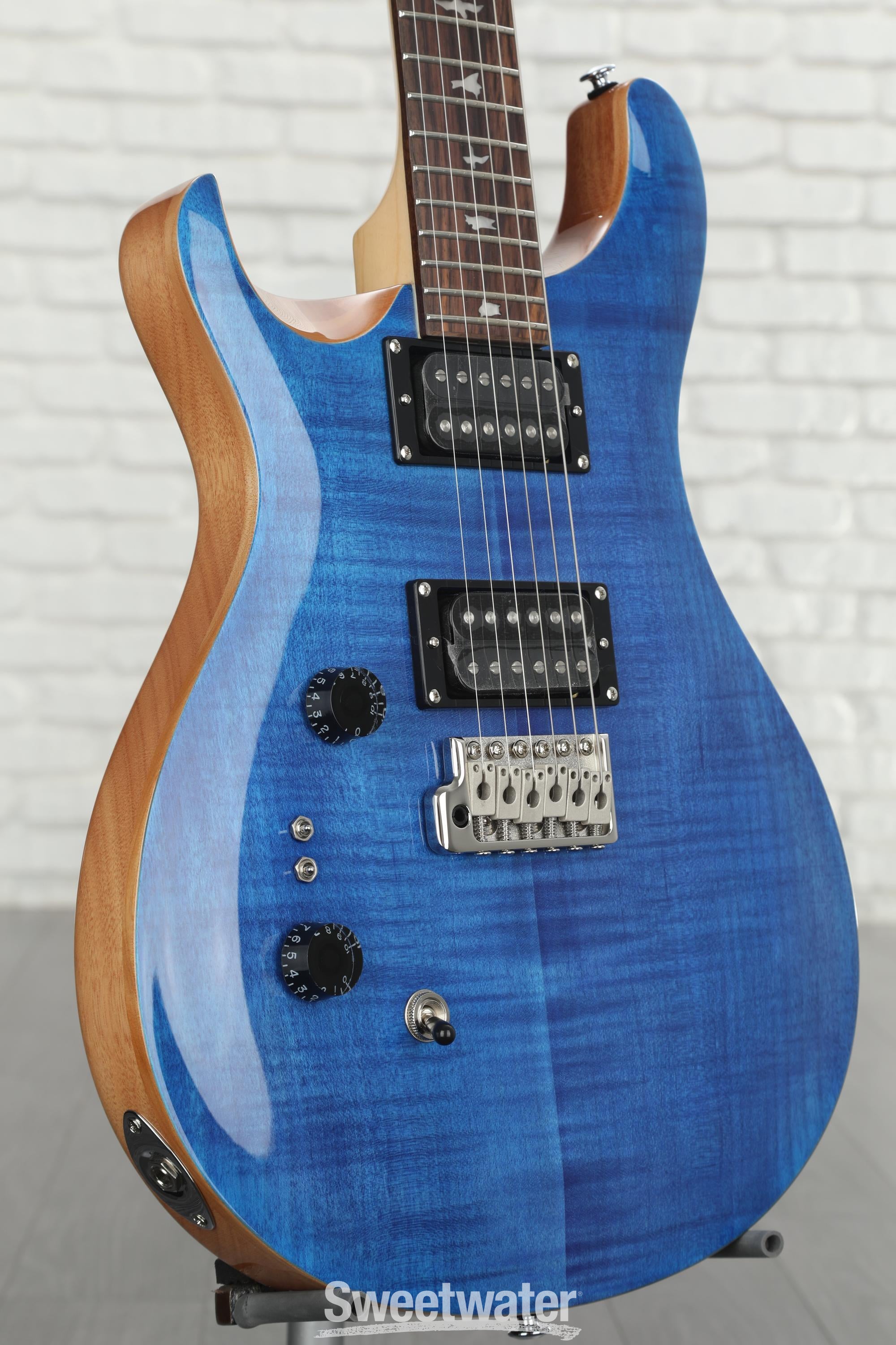 PRS SE Custom 24-08 Left-handed Electric Guitar - Faded Blue | Sweetwater