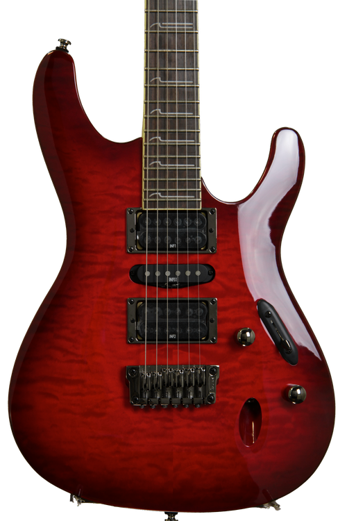 Ibanez S571DXQM - S Series Transparent Red Burst | Sweetwater