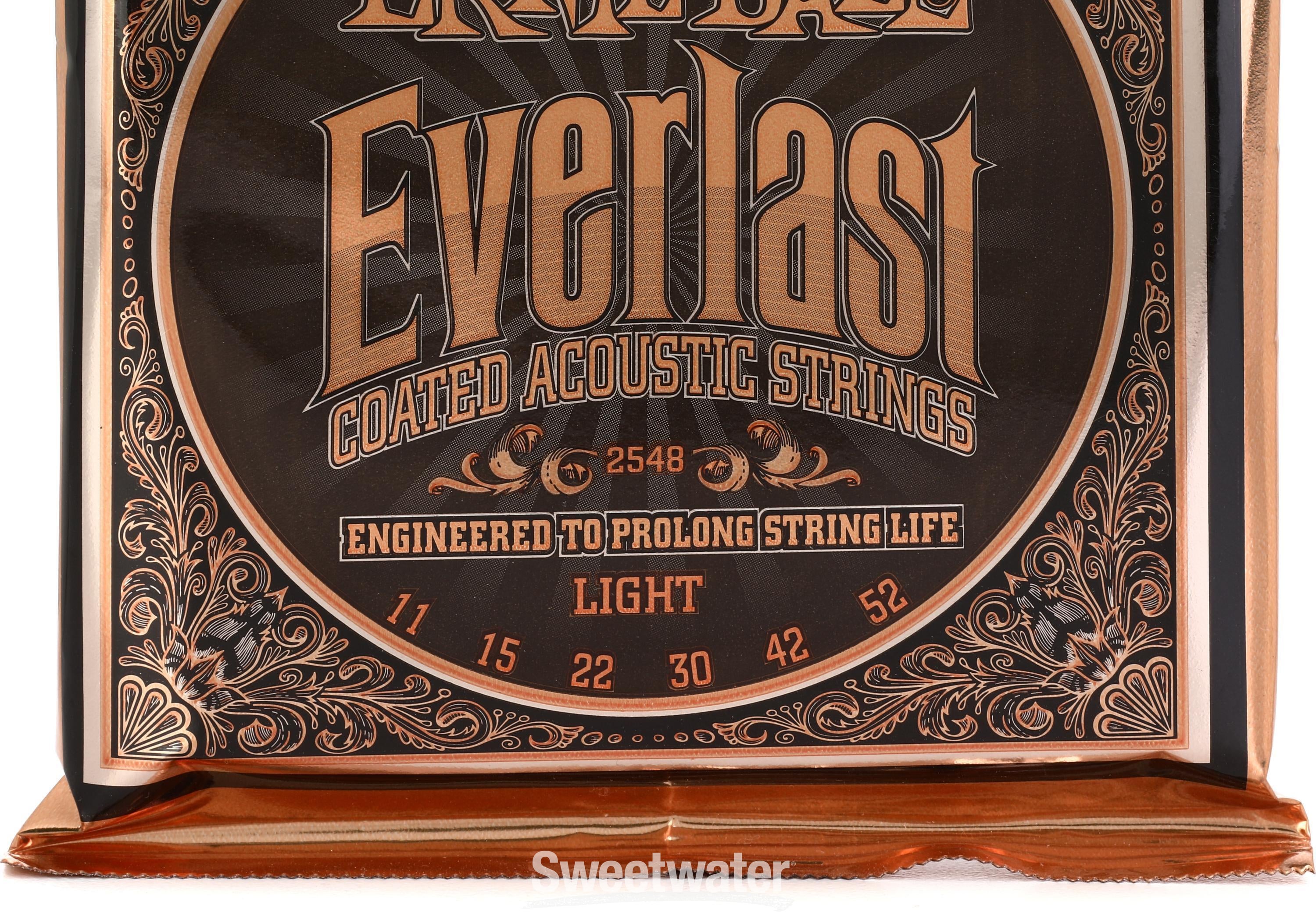 Ernie Ball 2548 Everlast Coated Phosphor Bronze Acoustic Guitar Strings -  .011-.052 Light