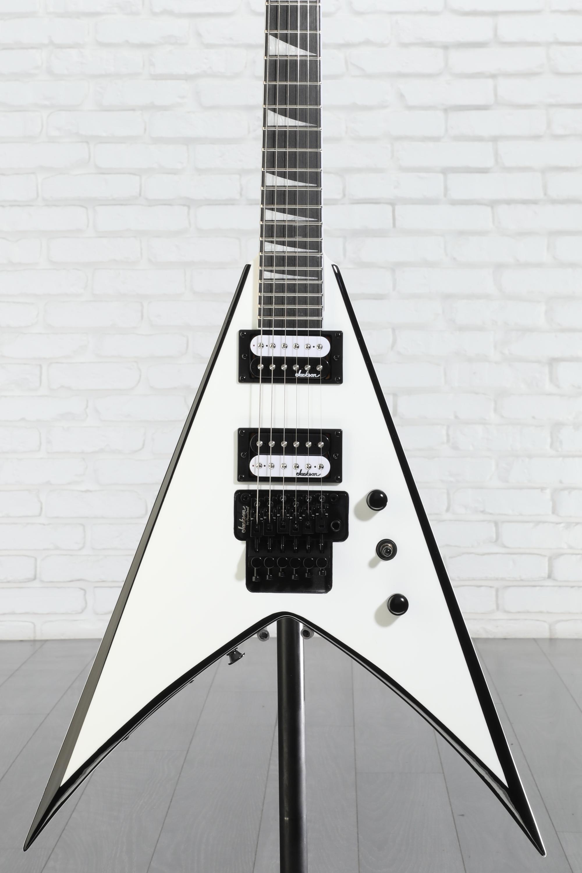 Jackson JS Series King V JS32 - White with Black Bevels | Sweetwater