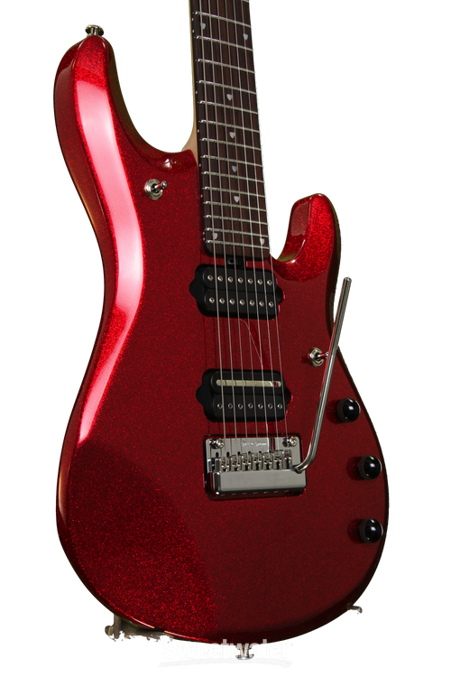 Ernie Ball Music Man JP7 Fully Loaded - Cardinal Red Sparkle Ernie Ball Music Man JP7 Fully Loaded - Cardinal Red Sparkle