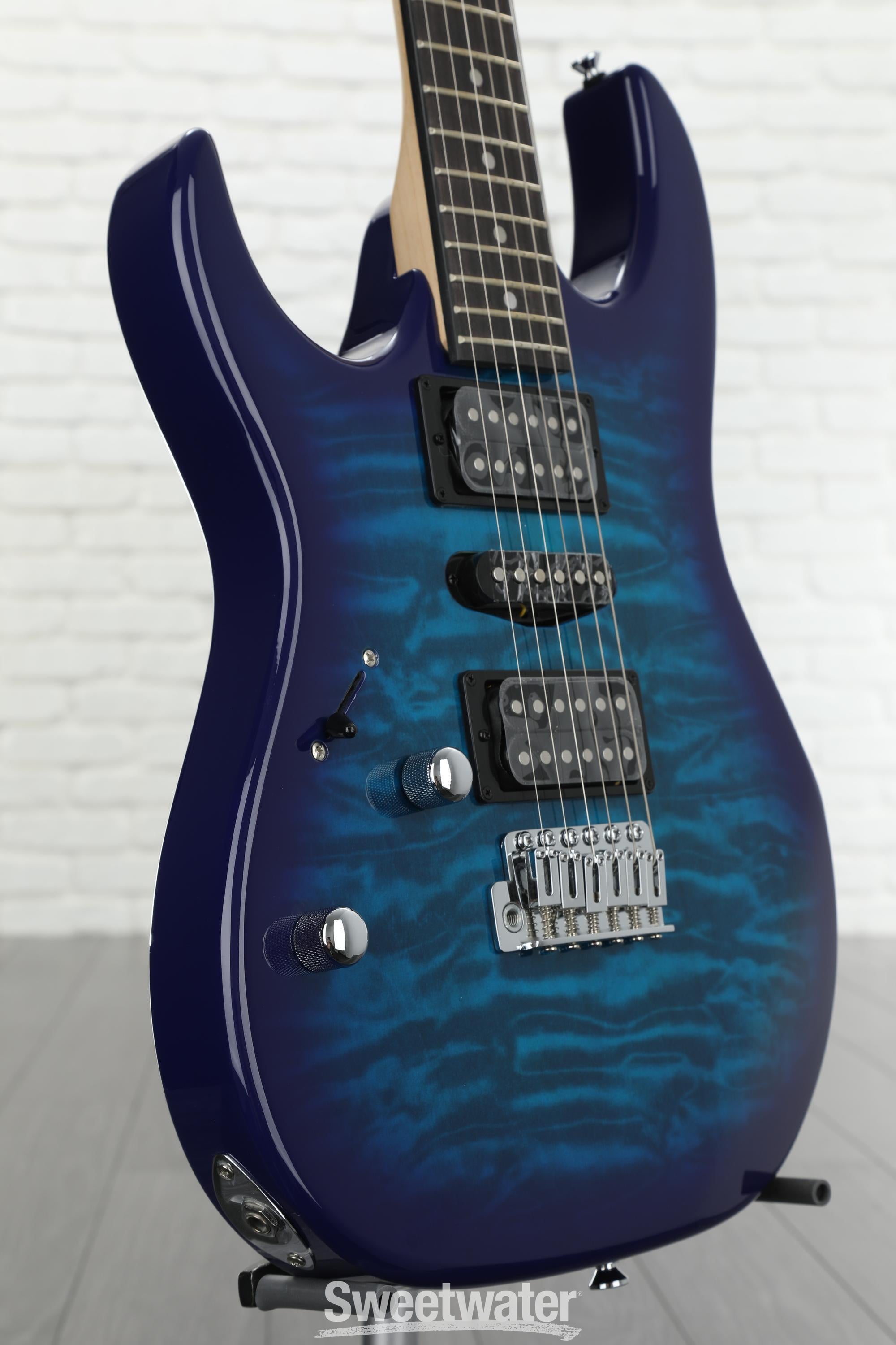 Ibanez Gio GRX70QAL Left-handed Electric Guitar - Transparent Blue