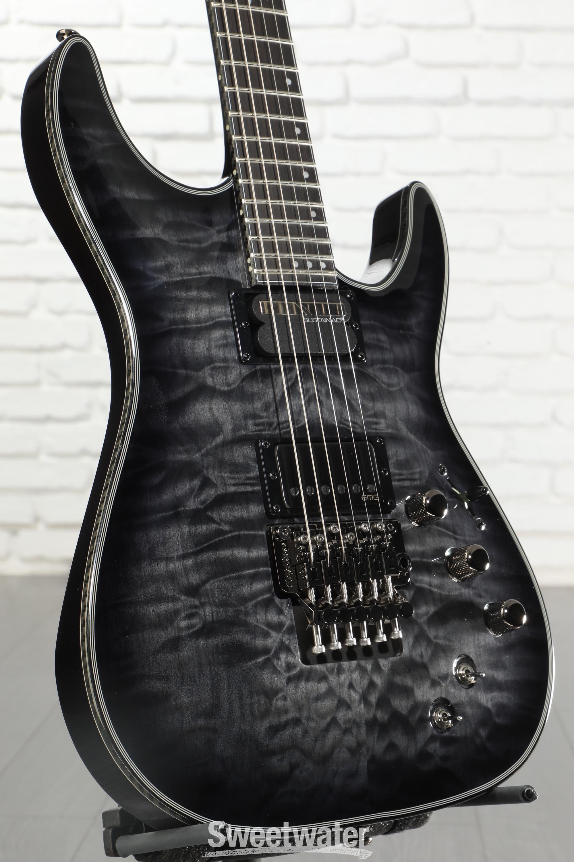 Schecter Hellraiser Hybrid C-1 FR-S Electric Guitar - Trans Black