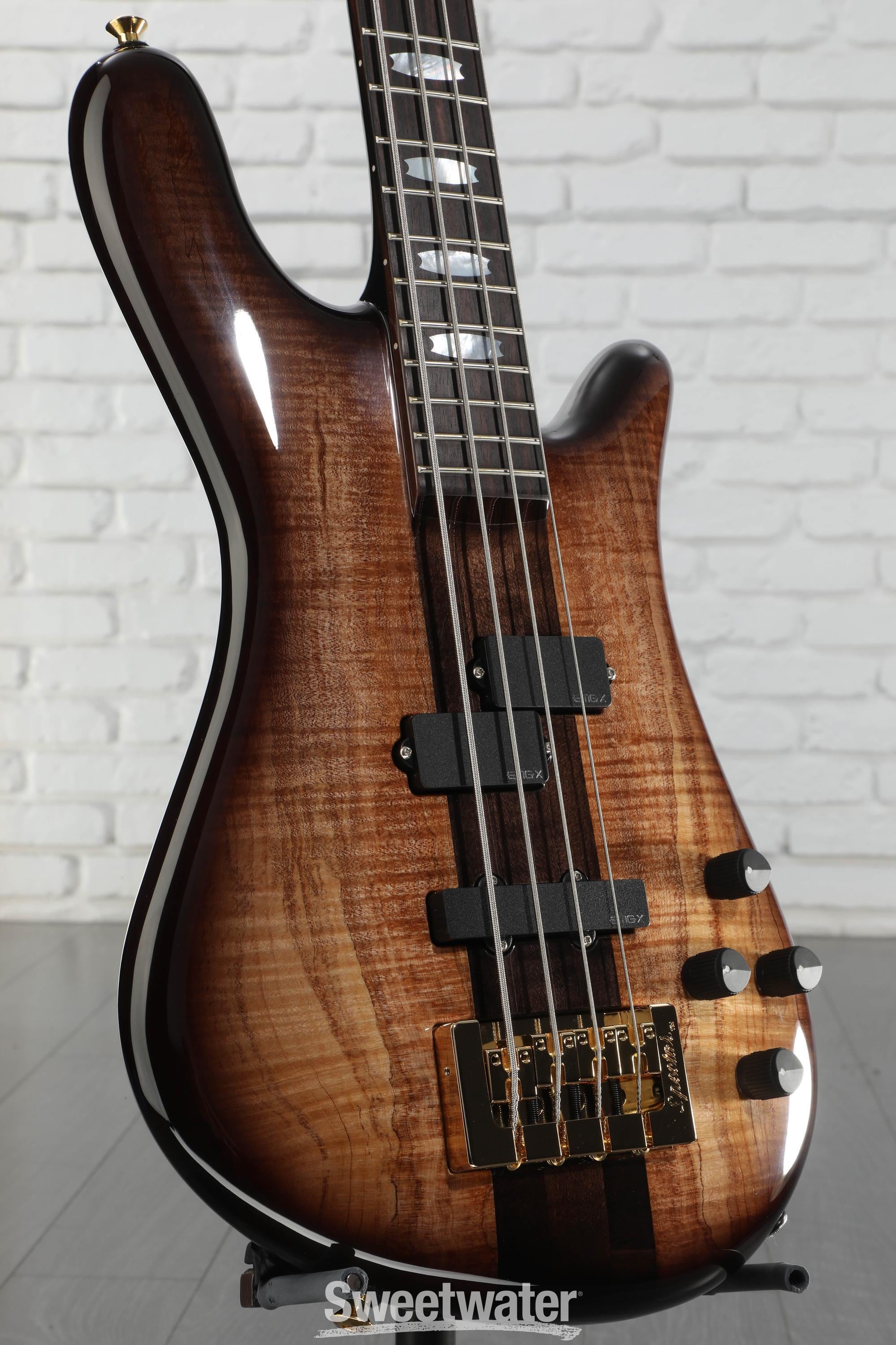 Spector USA NS-2 Electric Bass Guitar - Brown Edgeburst