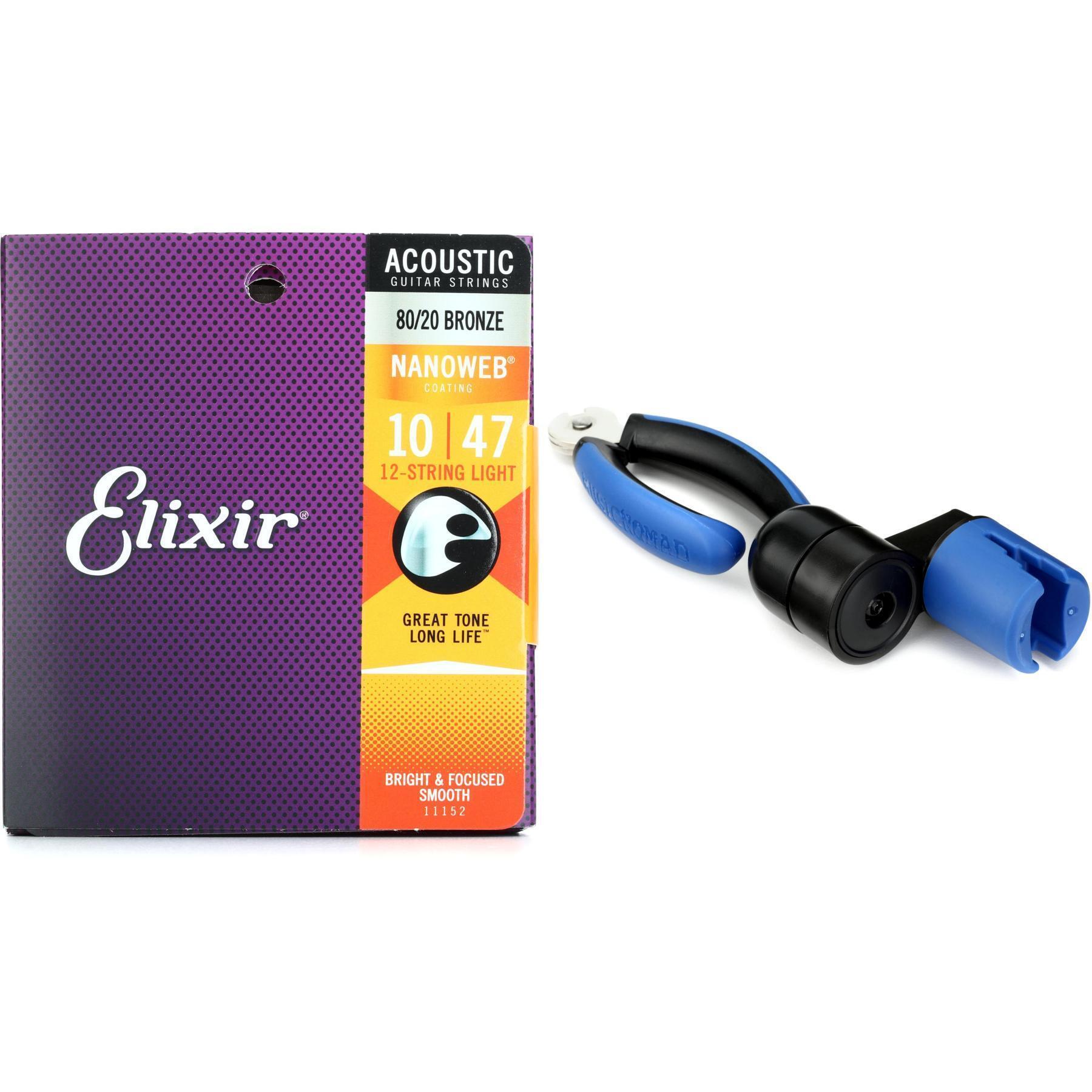 Elixir Strings 11152 Nanoweb 80 20 Acoustic Guitar Strings .010