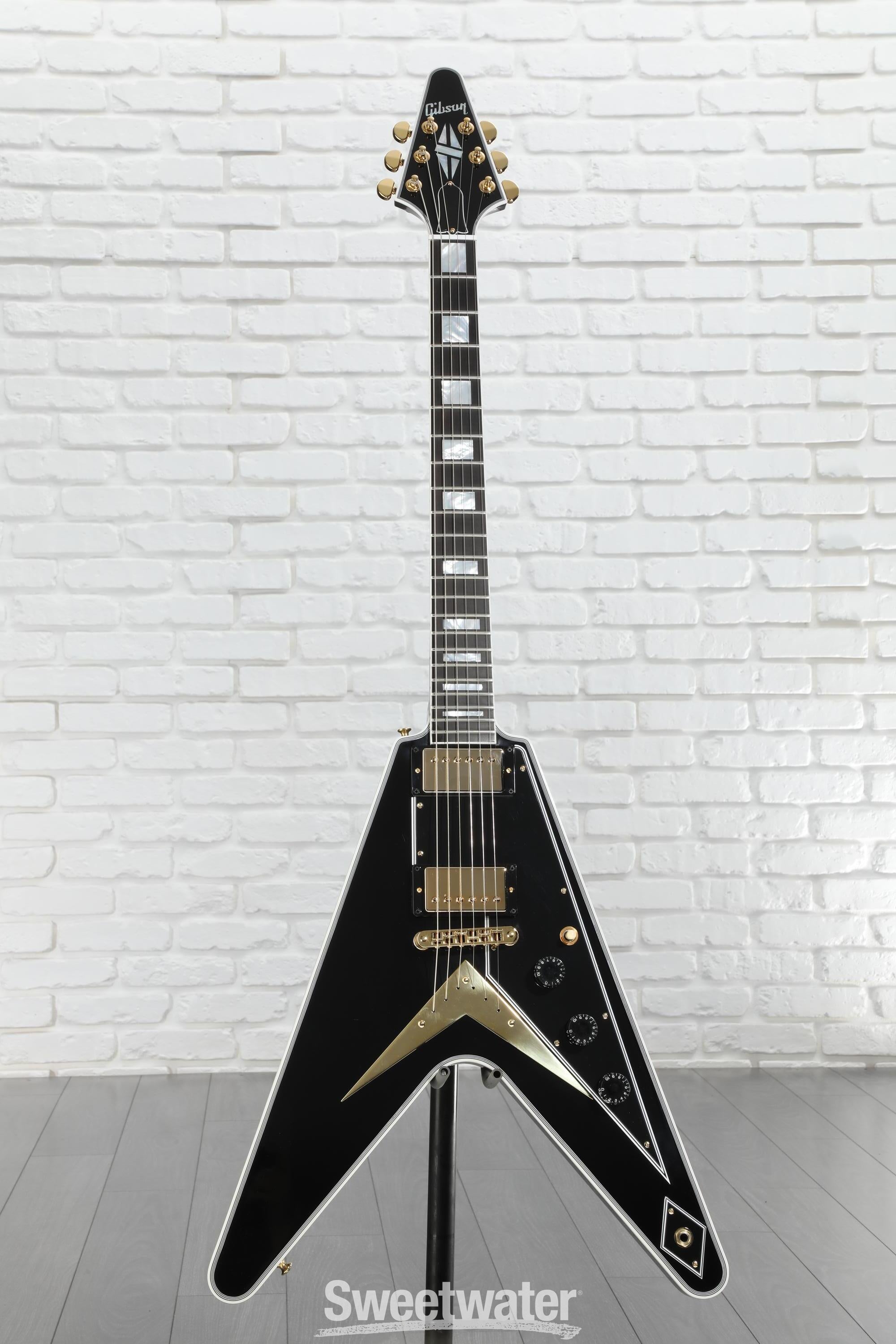 Gibson Custom Flying V Custom Electric Guitar - Ebony, Ebony