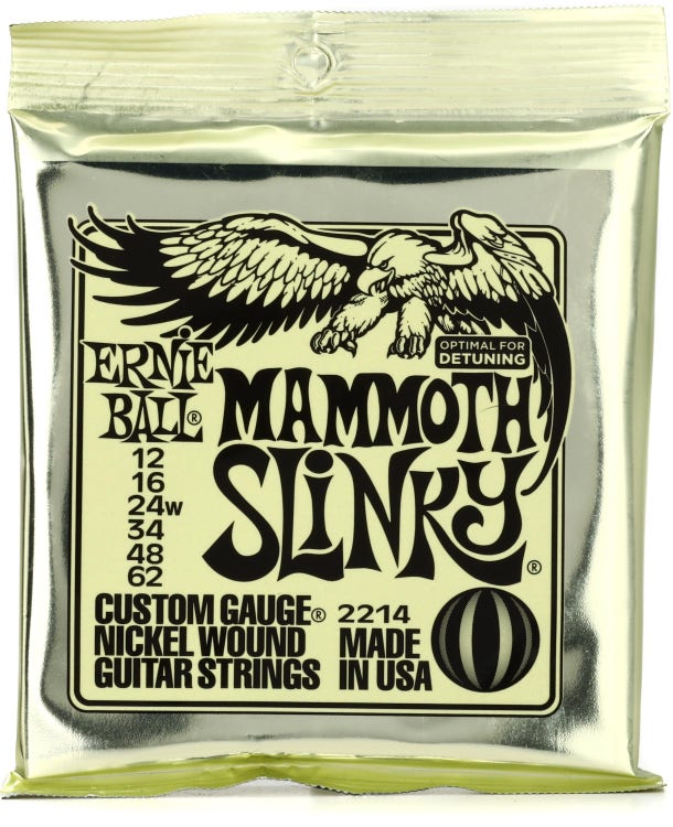 Ernie Ball 2214 Slinky Nickel Wound Electric Guitar Strings - .012-.062  Mammoth Slinky