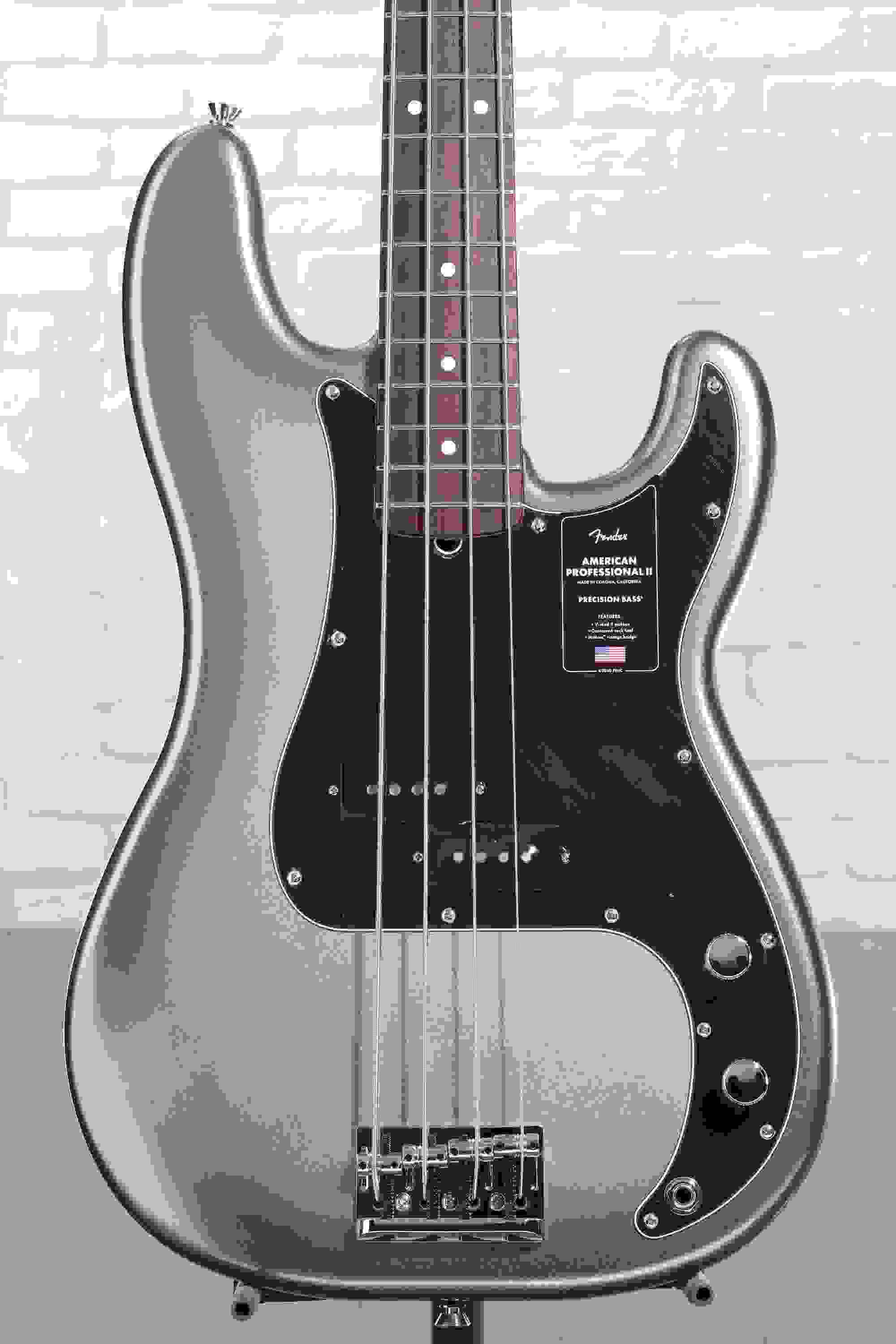 Fender American Professional II Precision Bass - Mercury with Rosewood Fingerboard