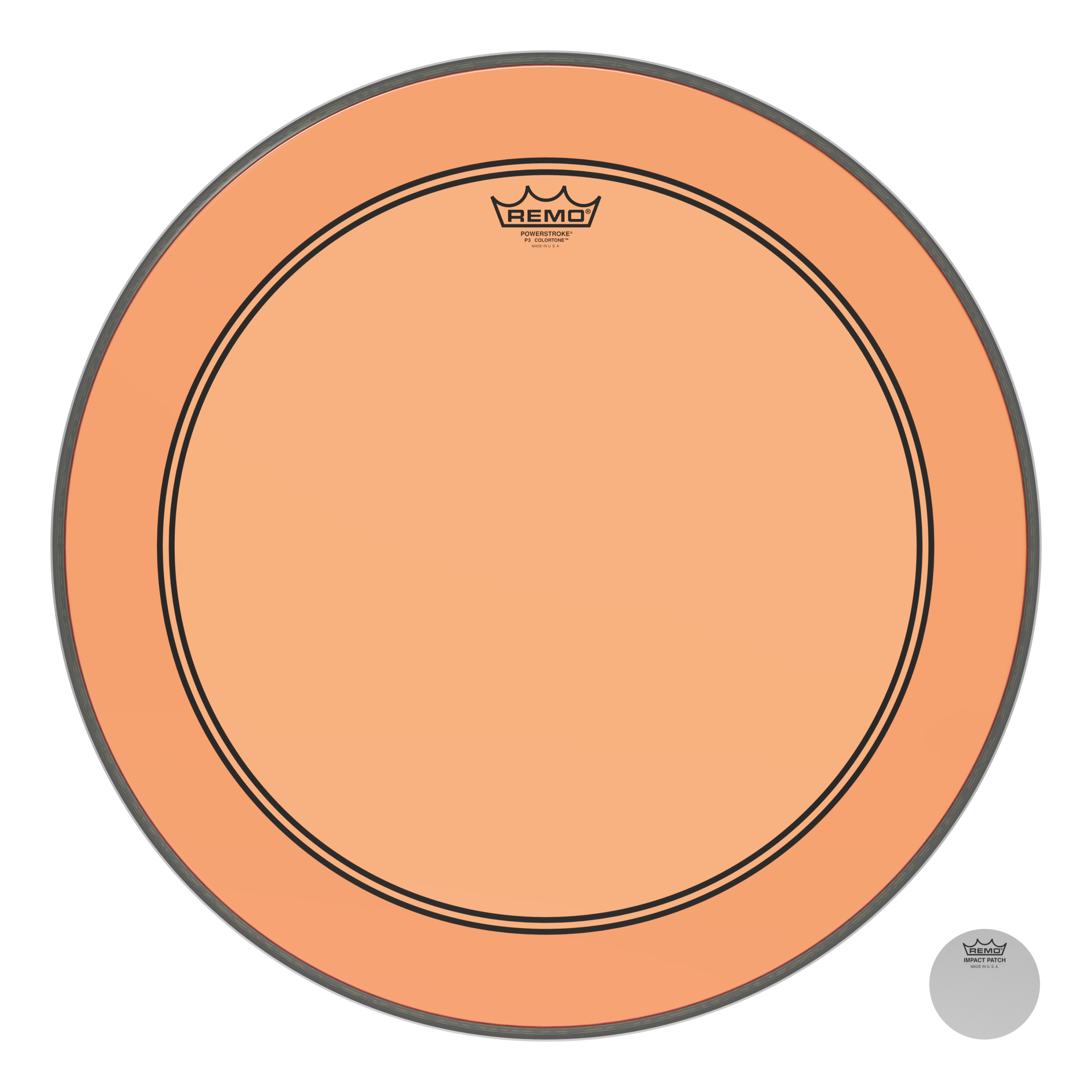 Remo Powerstroke P3 Colortone Orange Bass Drumhead - 22 inch