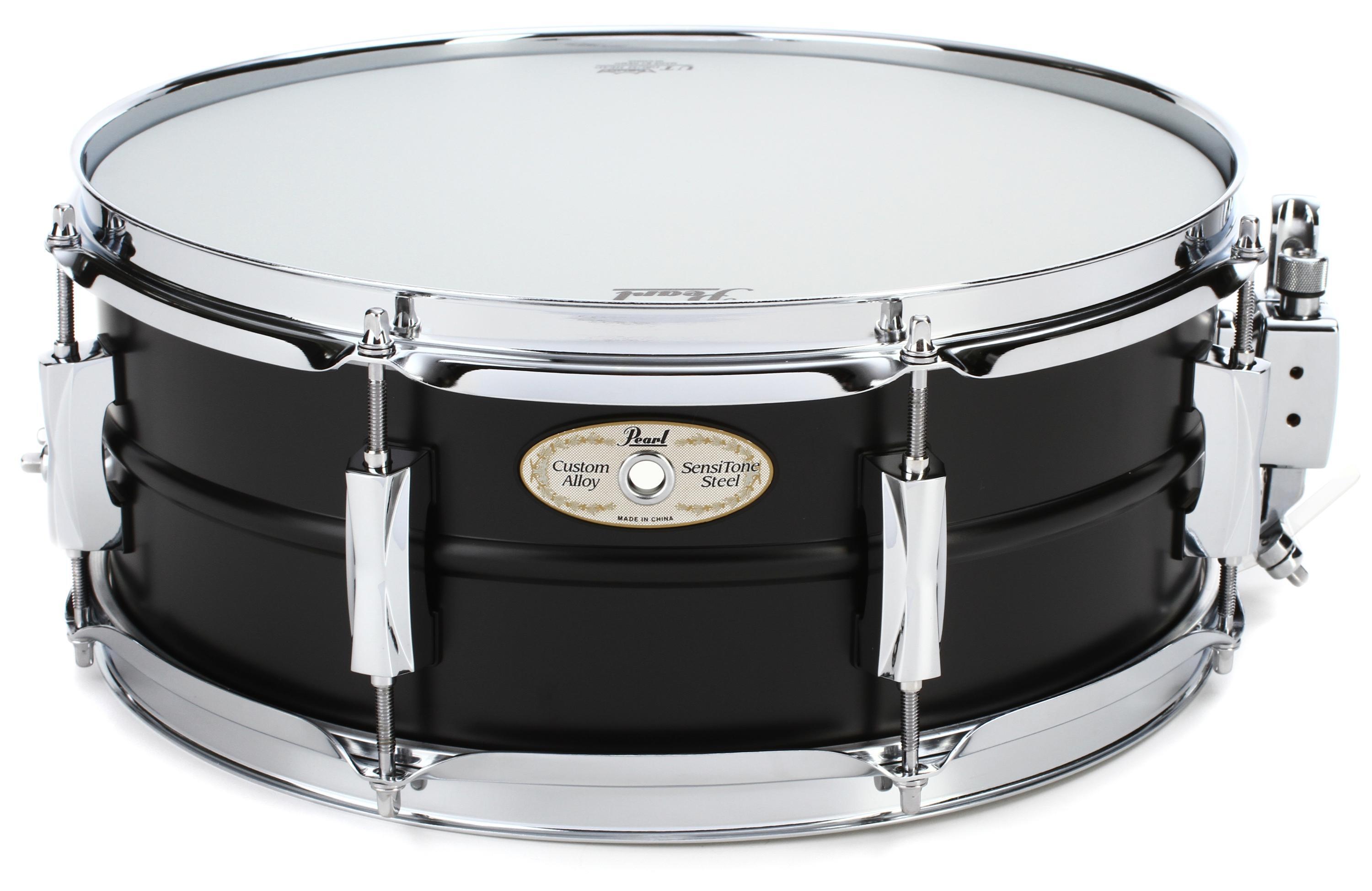Pearl Limited Edition SensiTone Steel Snare Drum - 5.5 x 14 - Satin Black  Lacquer