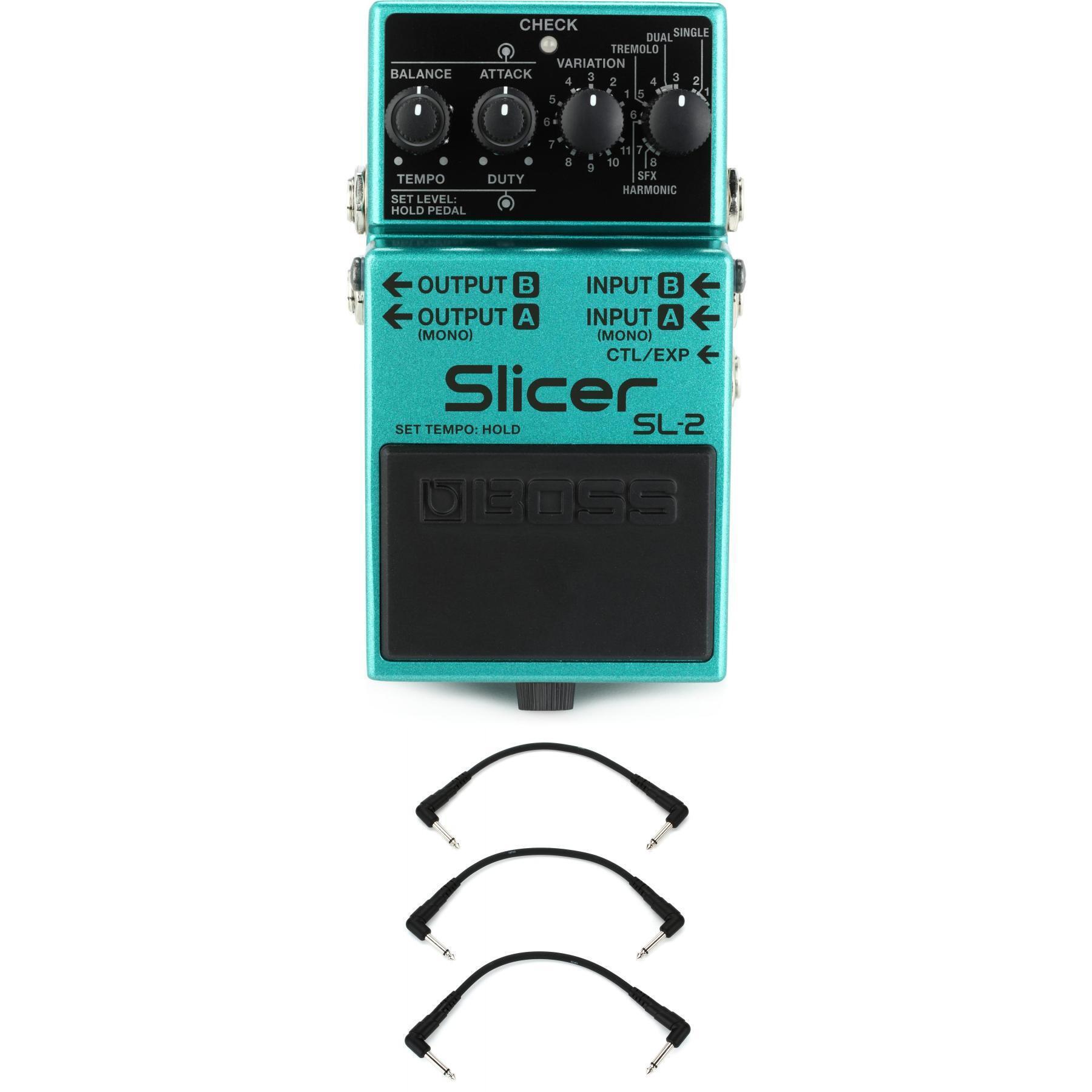 Boss SL-2 Slicer Audio Pattern Processor Pedal with 3 Patch Cables