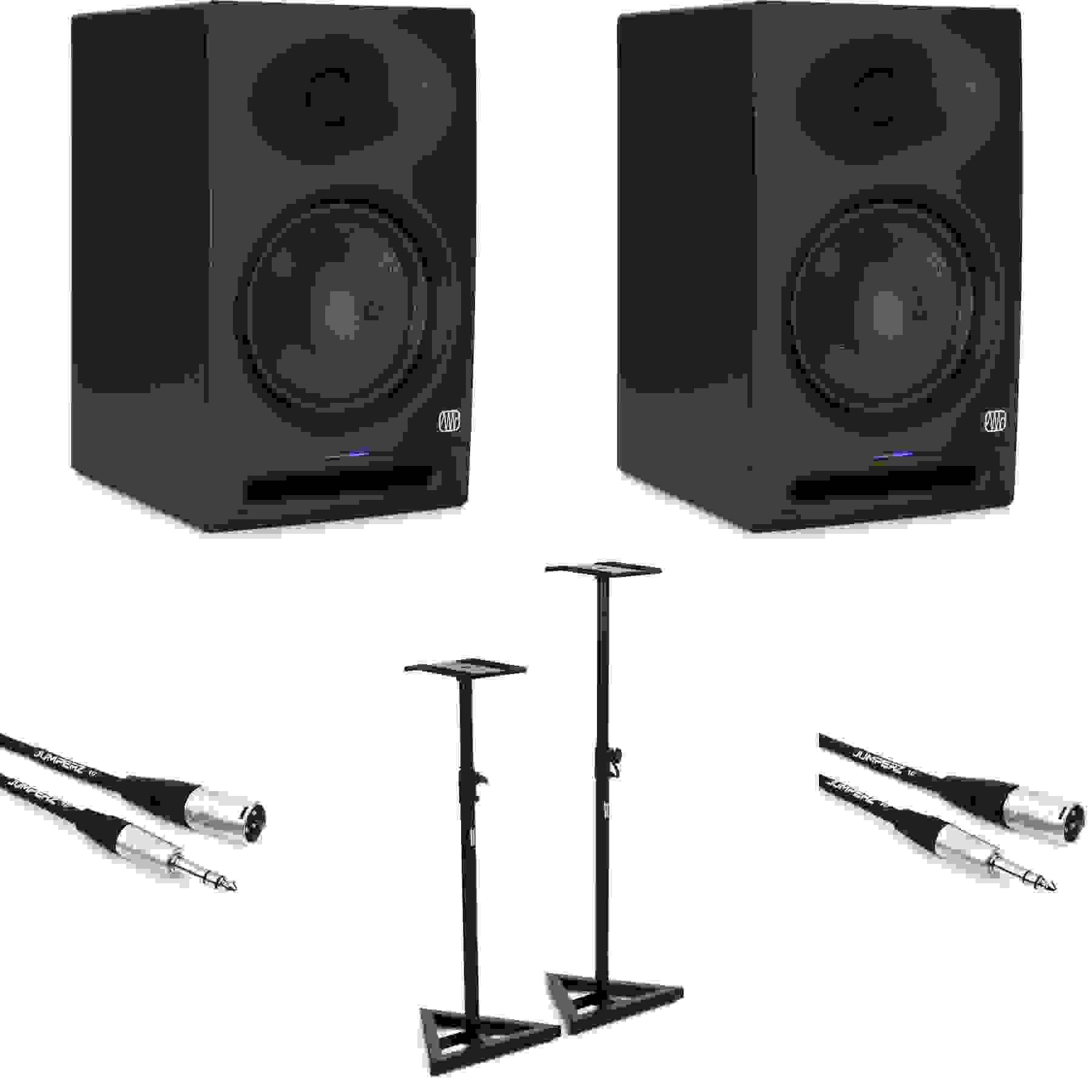 PreSonus Eris Studio 8 8inch Powered Studio Monitors and Stands Bundle