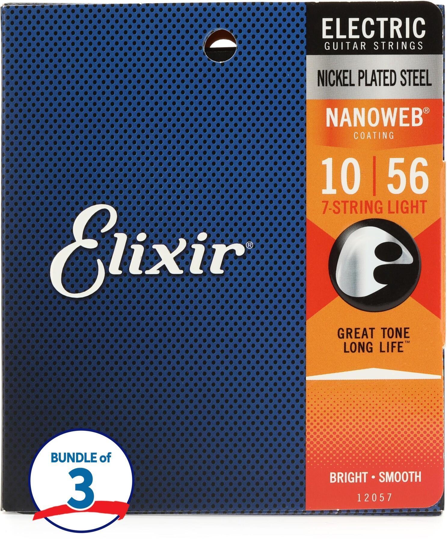 Elixir Strings 12057 Nanoweb Electric Guitar Strings .010 .056