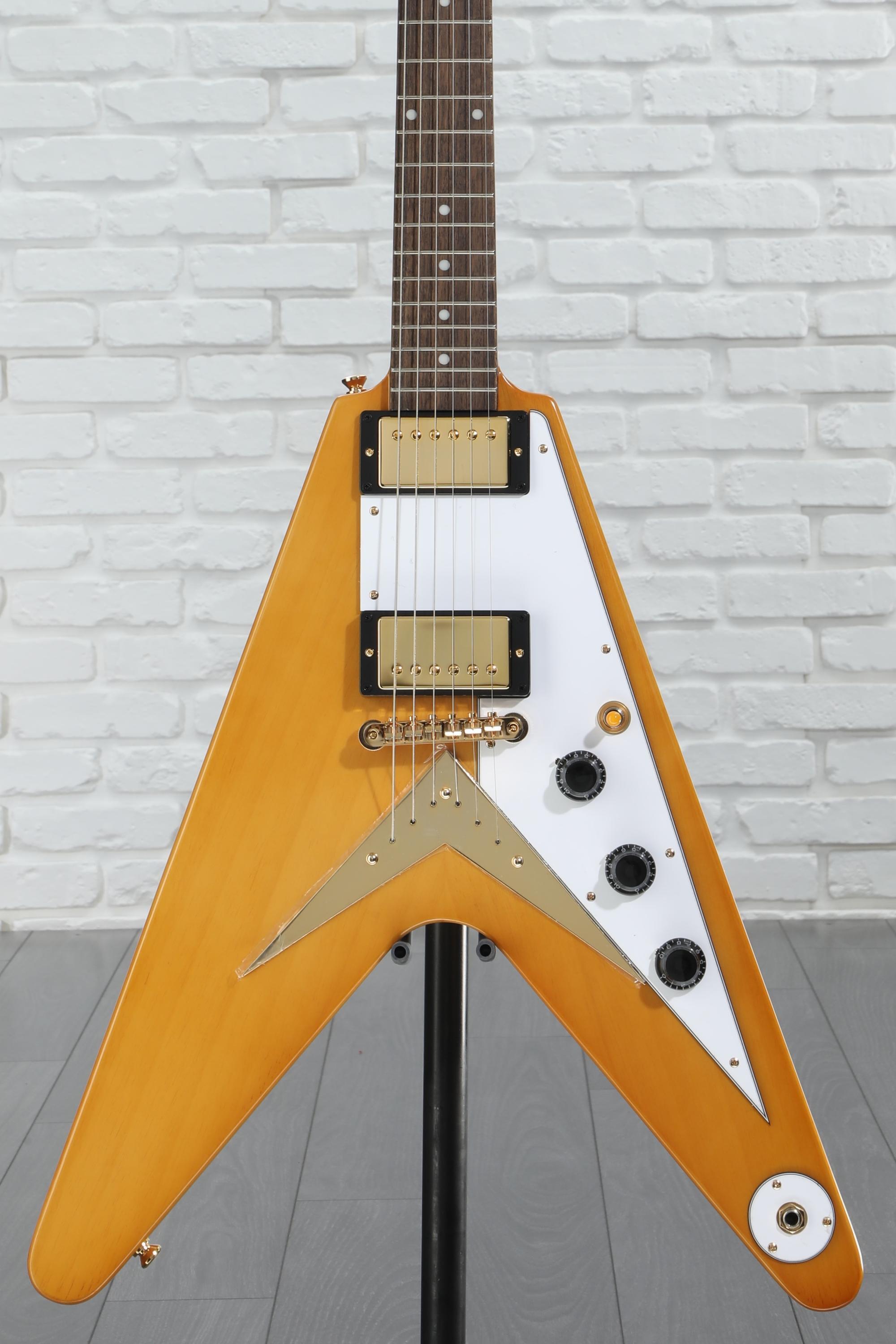 【美品】Epiphone 1958 Korina Flying V 1958 Korina Flying V (White Pickguard), Aged Natural | Epiphone