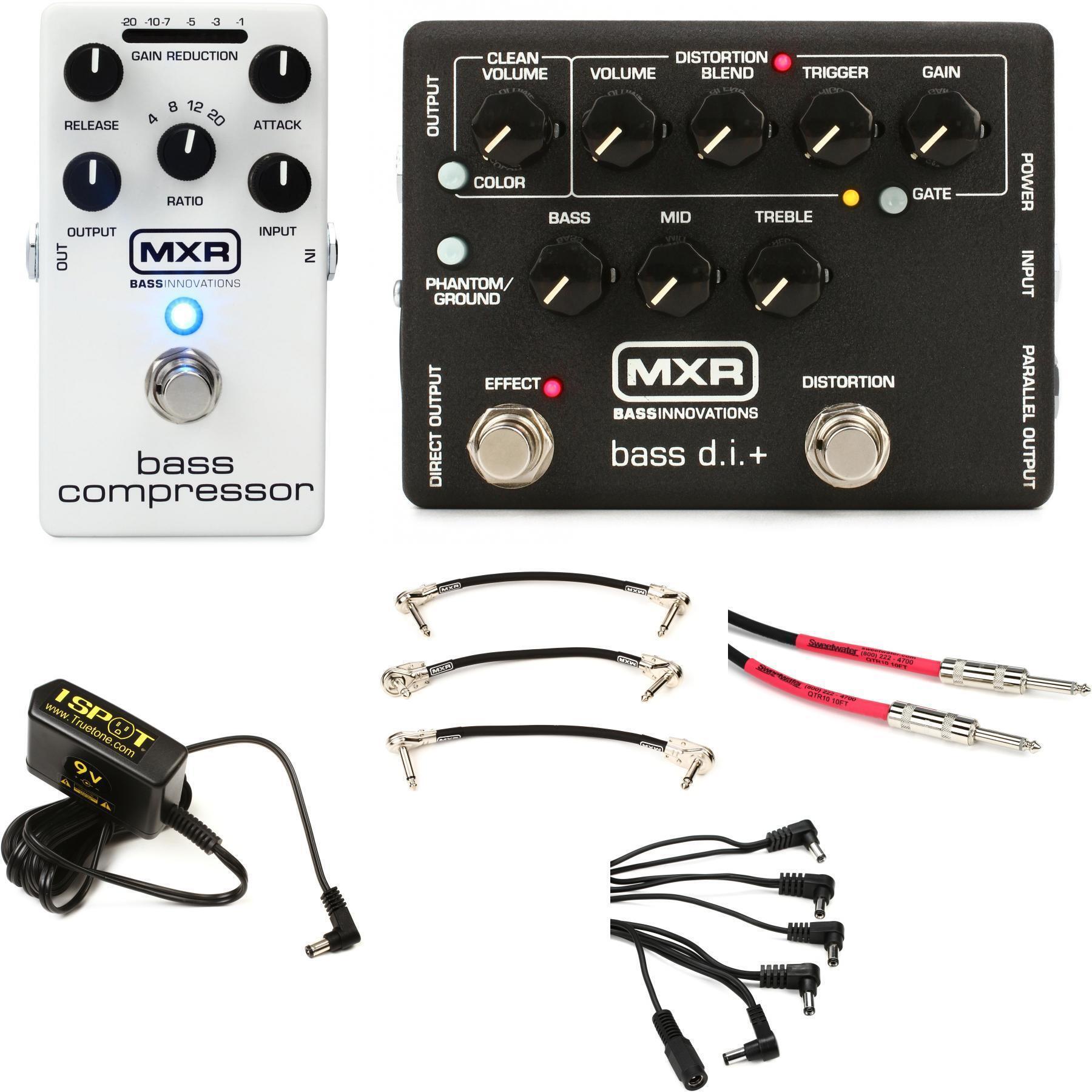 MXR M80 Bass Distortion and M87 Bass Compressor Pedal Pack with  Power Supply Sweetwater