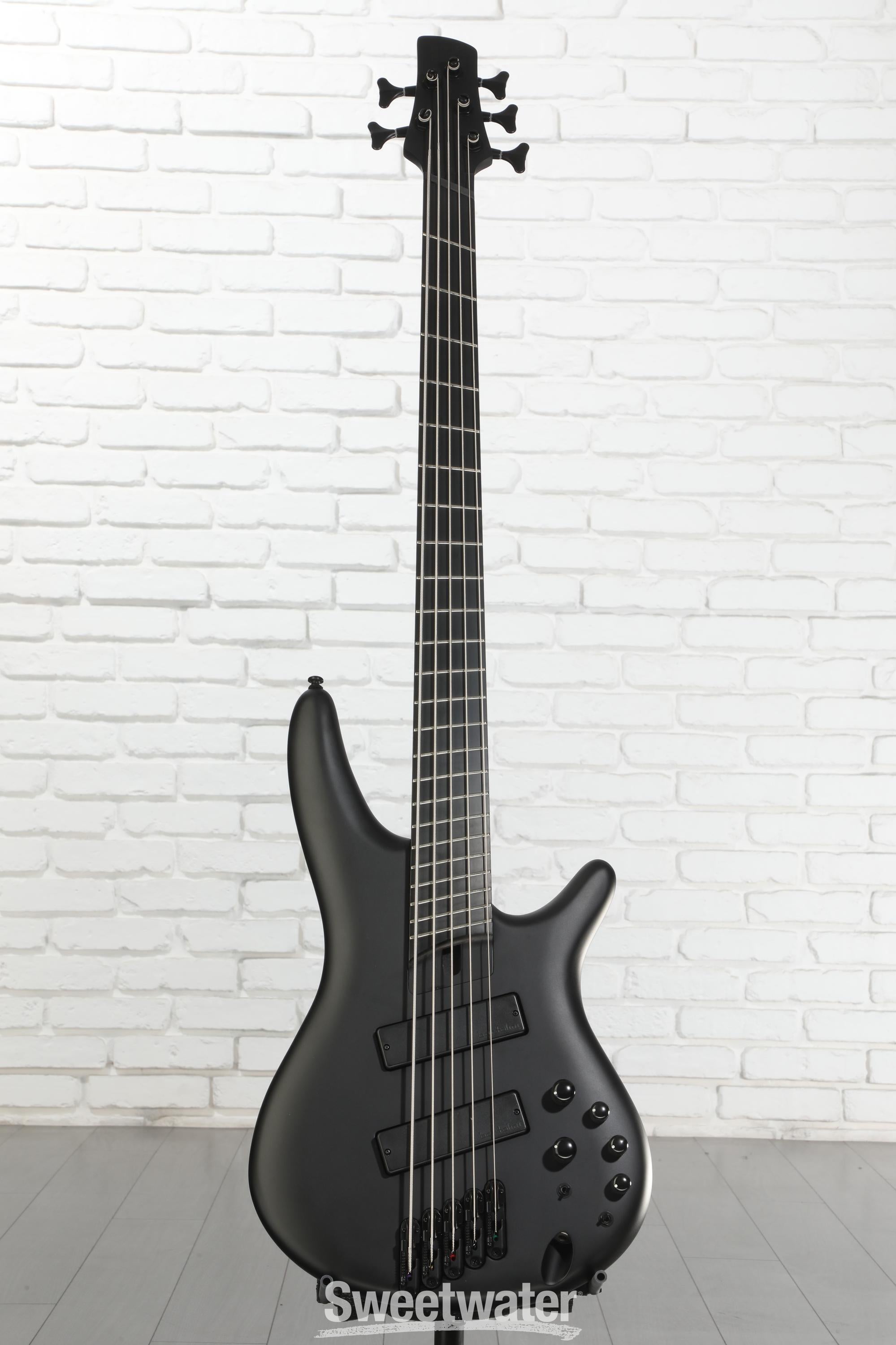 【極美品】Ibanez SRMS625EX エレキベース 5弦ベース Ibanez Iron Label SRMS625EX - Black Flat | Sweetwater