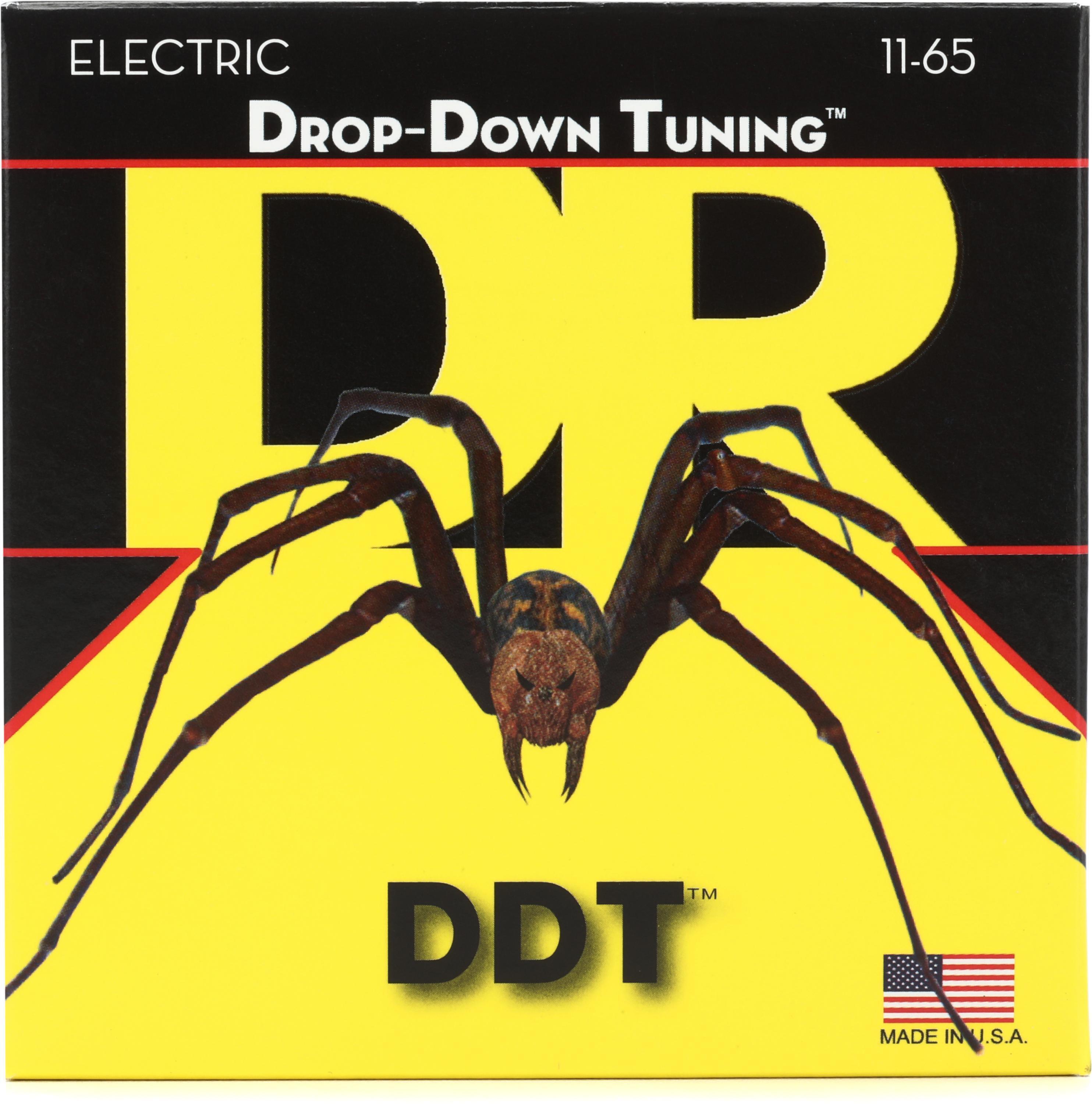 Bundled Item: DR Strings DDT7-11 Drop-Down Tuning Nickel Plated Steel Electric Guitar Strings - .011-.065 Extra Heavy