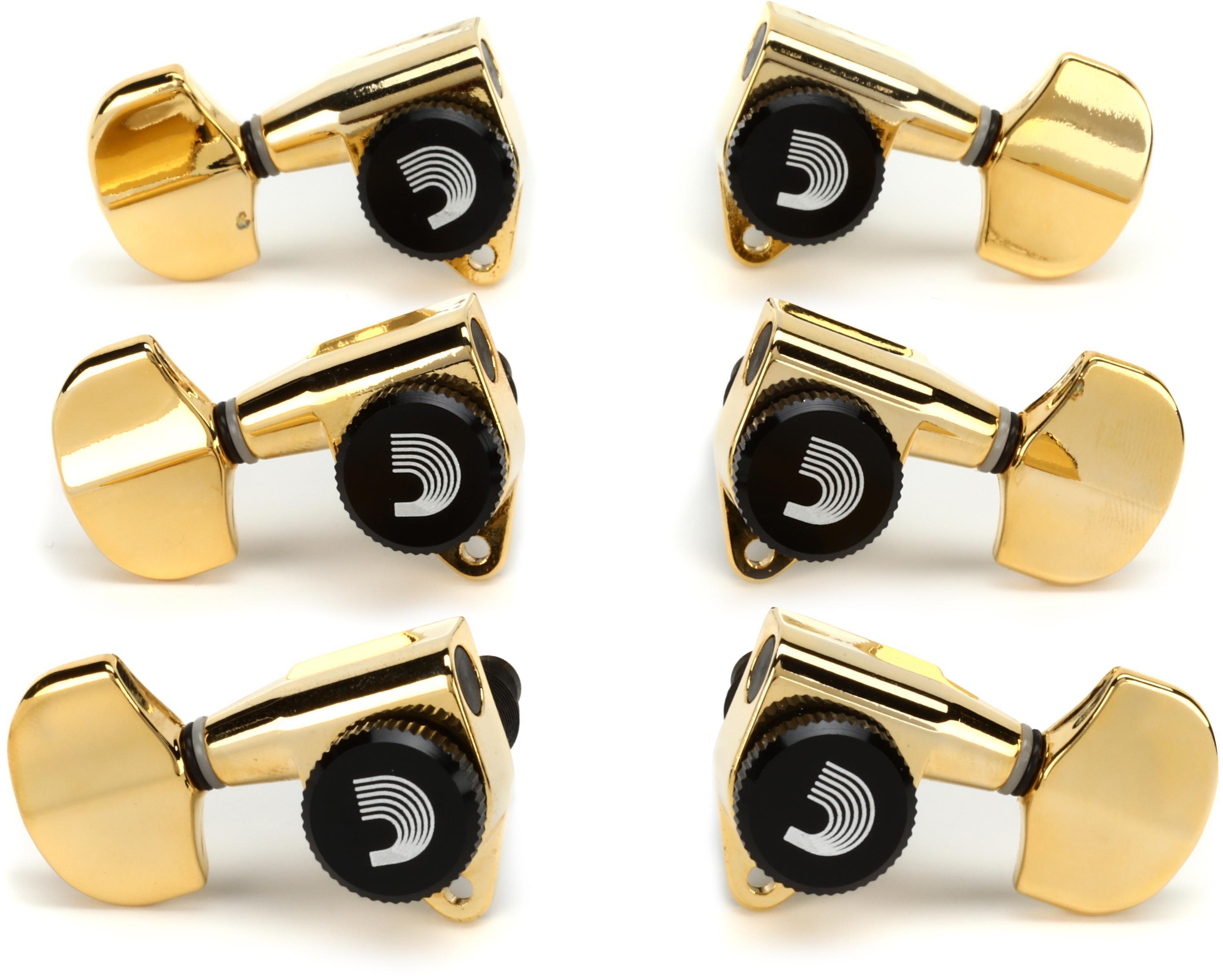D'Addario Auto-Trim Locking Tuning Machines - 3+3 - Gold