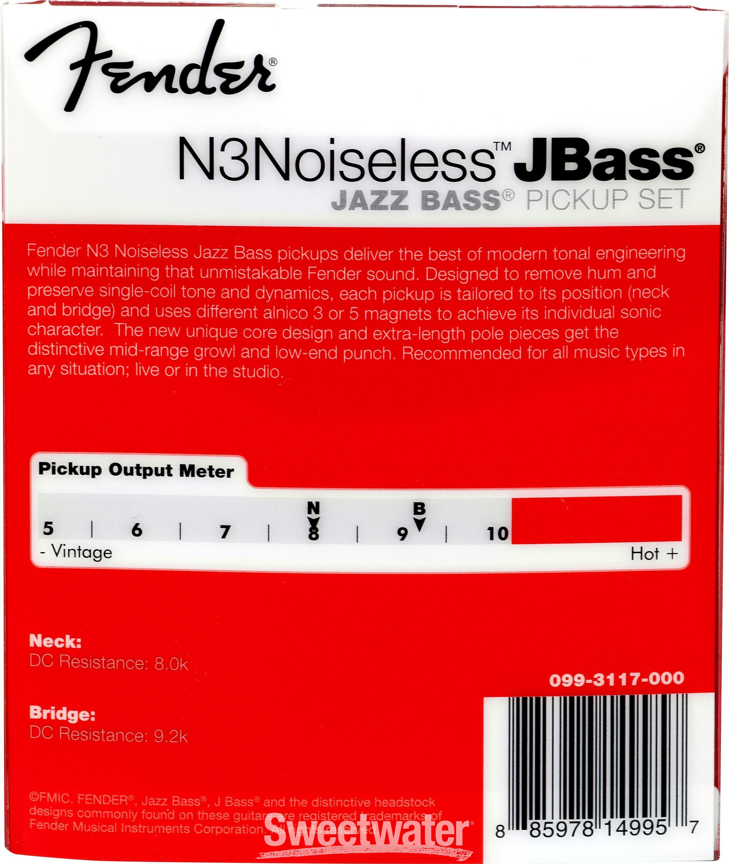 Fender N3 Noiseless J Bass Noiseless Jazz Bass Pickup 2-piece Set