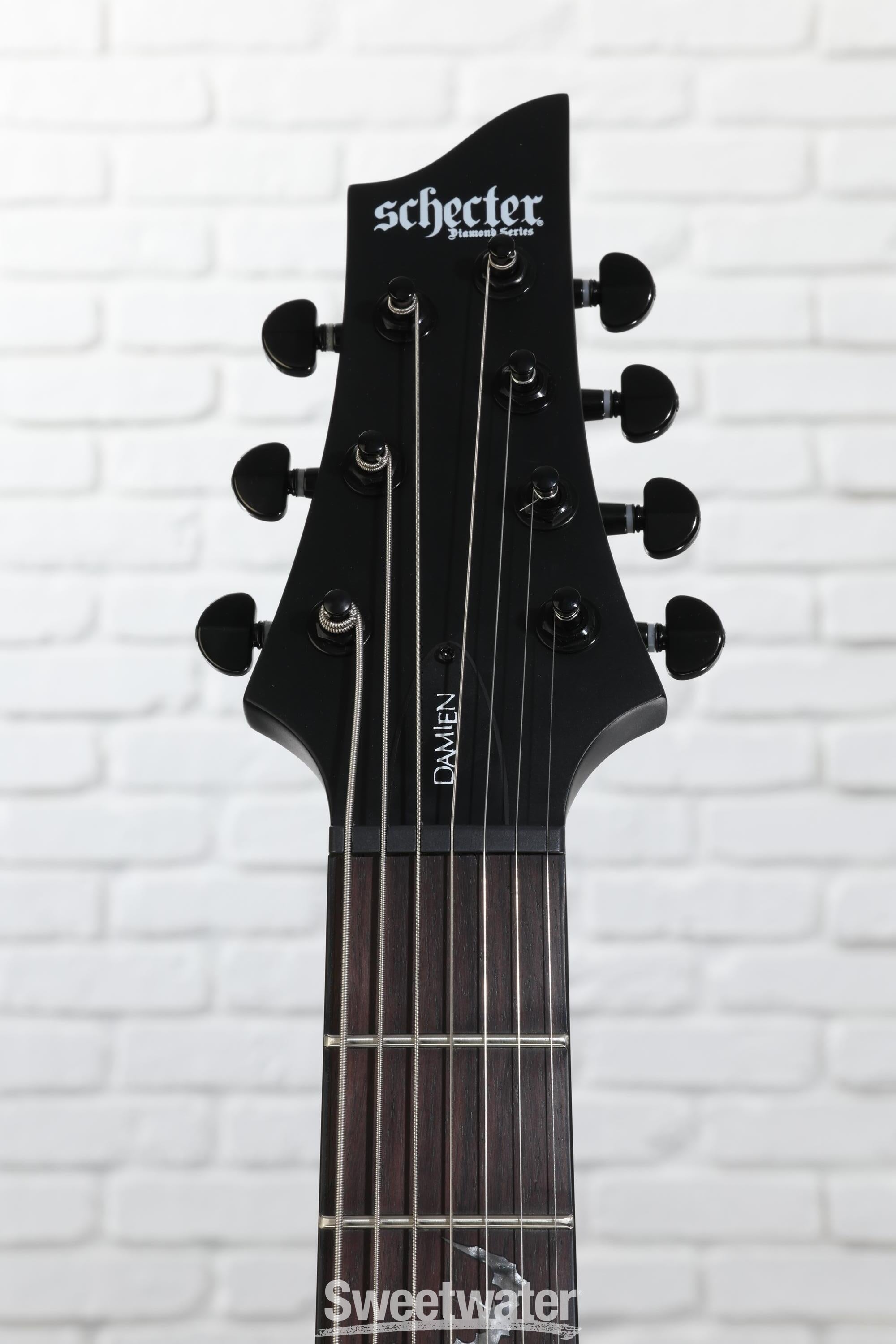 Schecter Damien-7 SBK Electric Guitar - Satin Black | Sweetwater