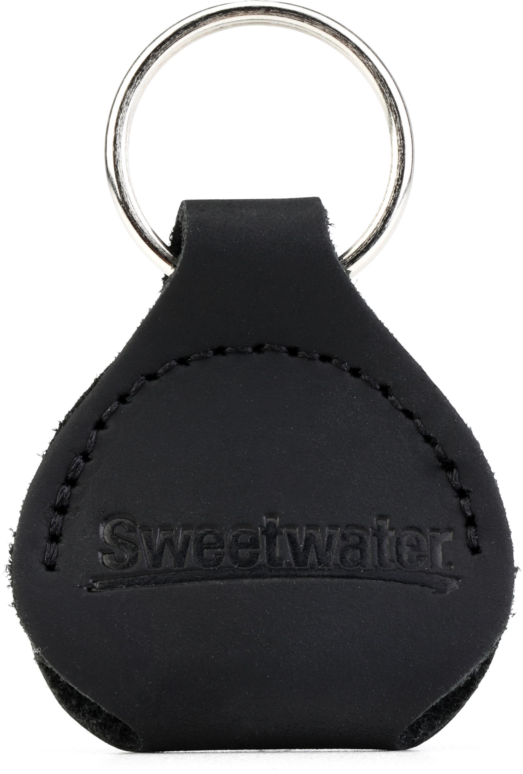 Photo of Levy's Sweetwater Pick Holder with Keyring - Black Crazy Horse Leather