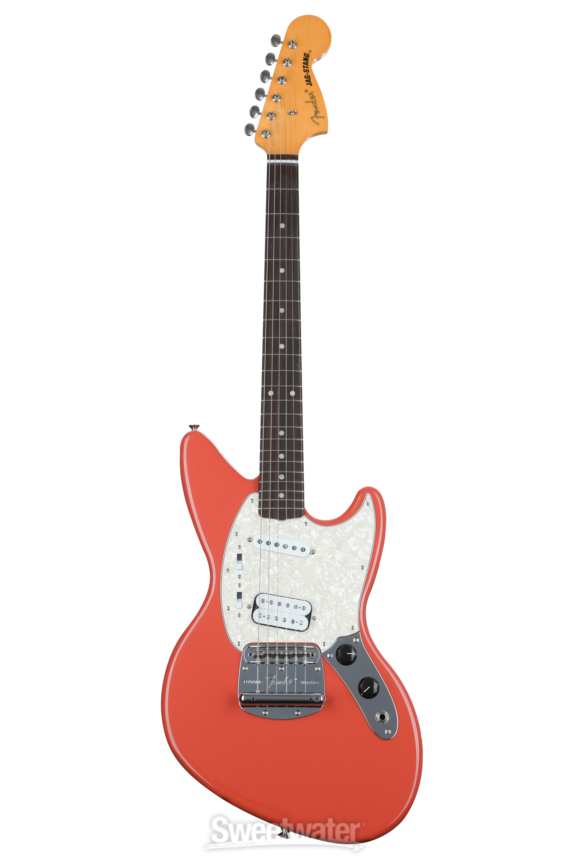 ギター Fender mexico jag stang Fiesta Red Fender Kurt Cobain Jag-Stang Electric Guitar - Fiesta Red