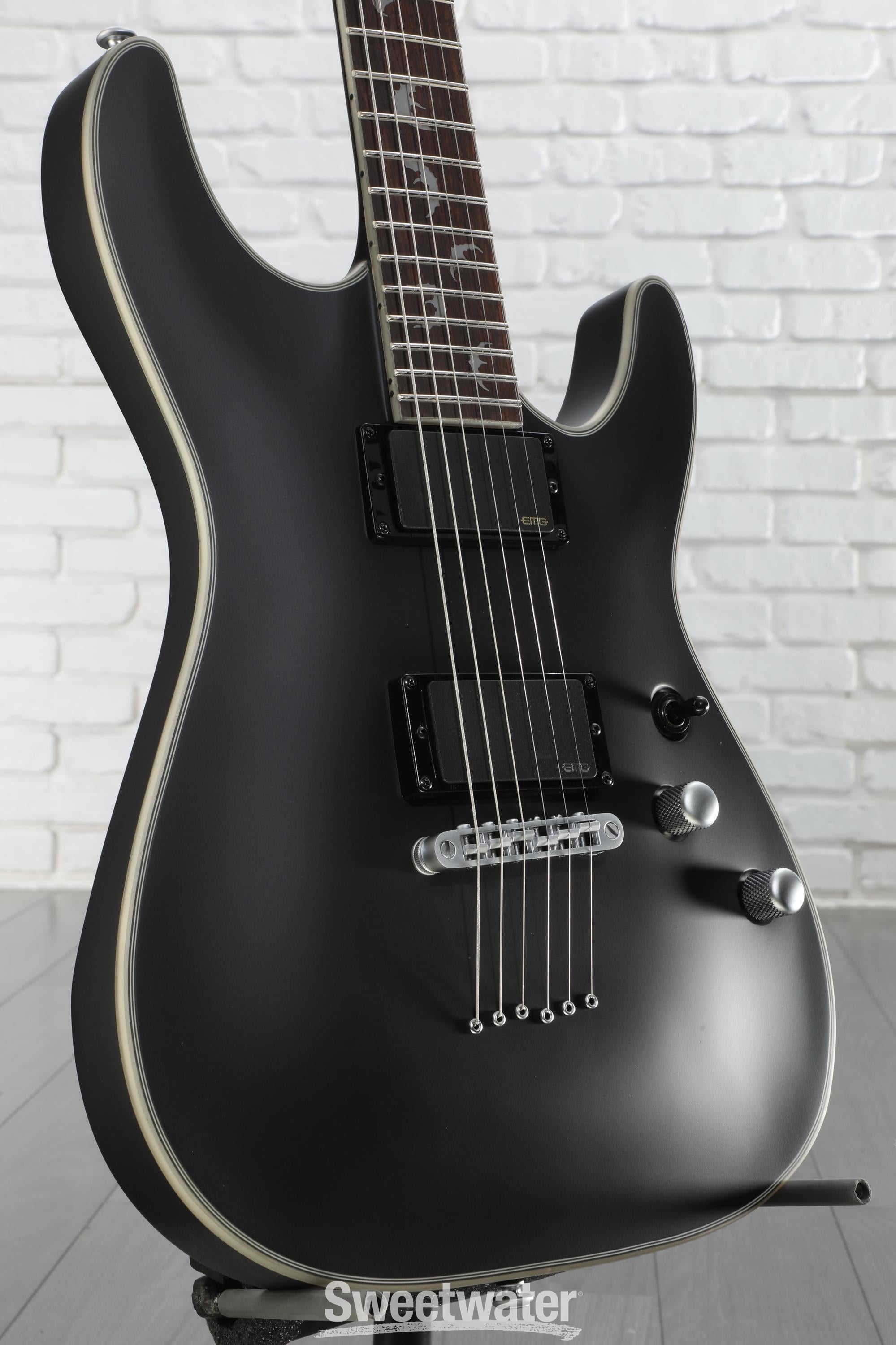 Schecter Damien Platinum 6 Electric Guitar - Satin Black | Sweetwater