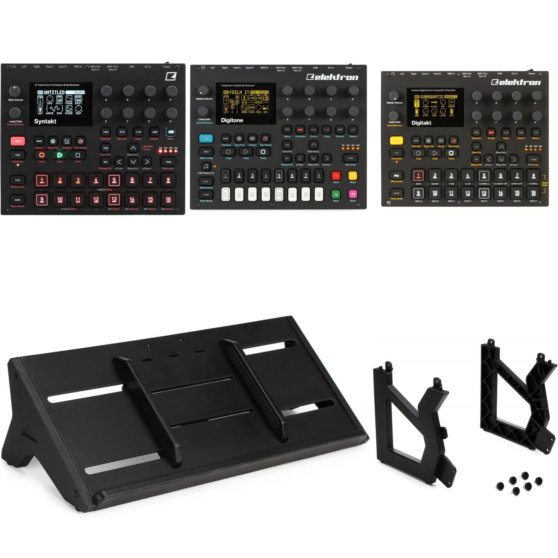 Elektron Digitakt, Digitone and Syntakt Bundle with Desktop Stand